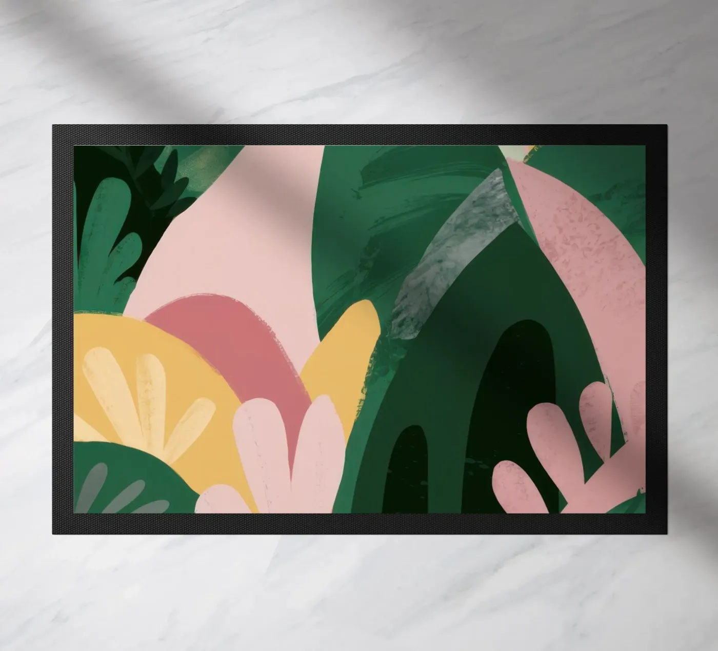 Abstrakte Blattkomposition Fußmatte von Frosh Pallete