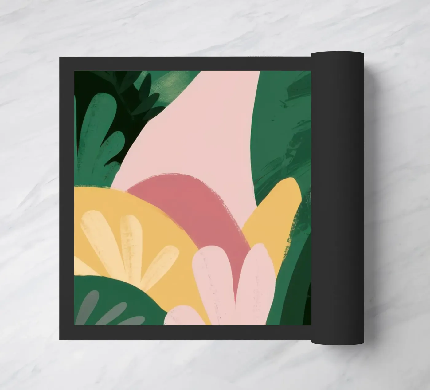 Abstrakte Blattkomposition Fußmatte von Frosh Pallete