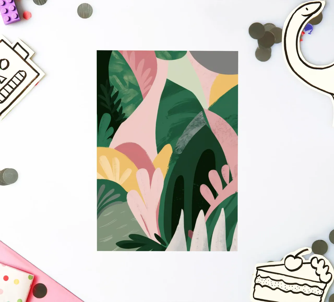 Abstract Leaf Composition sticker by Frosh Pallete