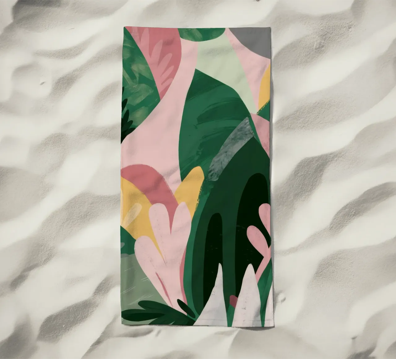Abstract Leaf Composition beach towel by Frosh Pallete