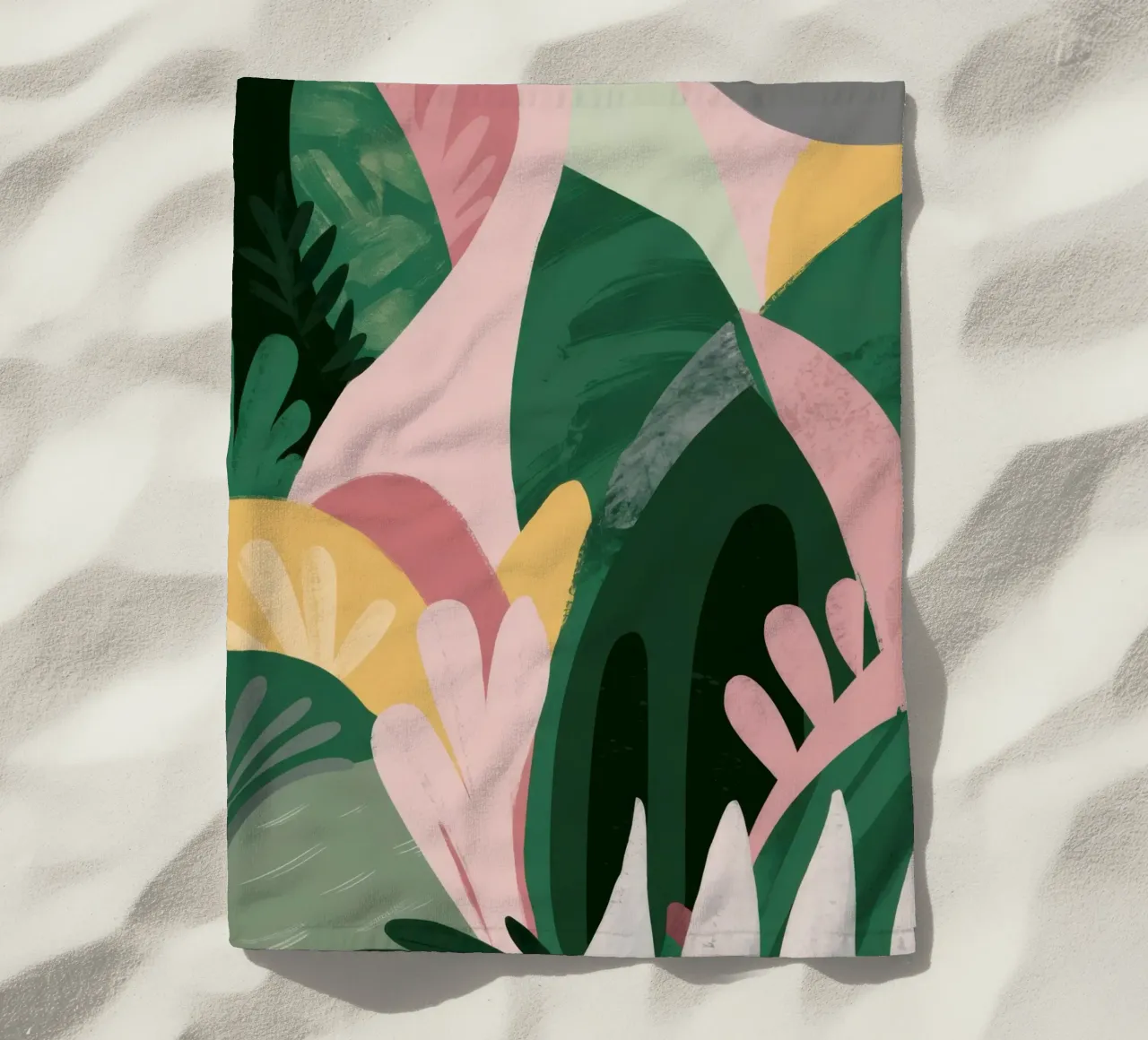 Abstract Leaf Composition beach towel by Frosh Pallete