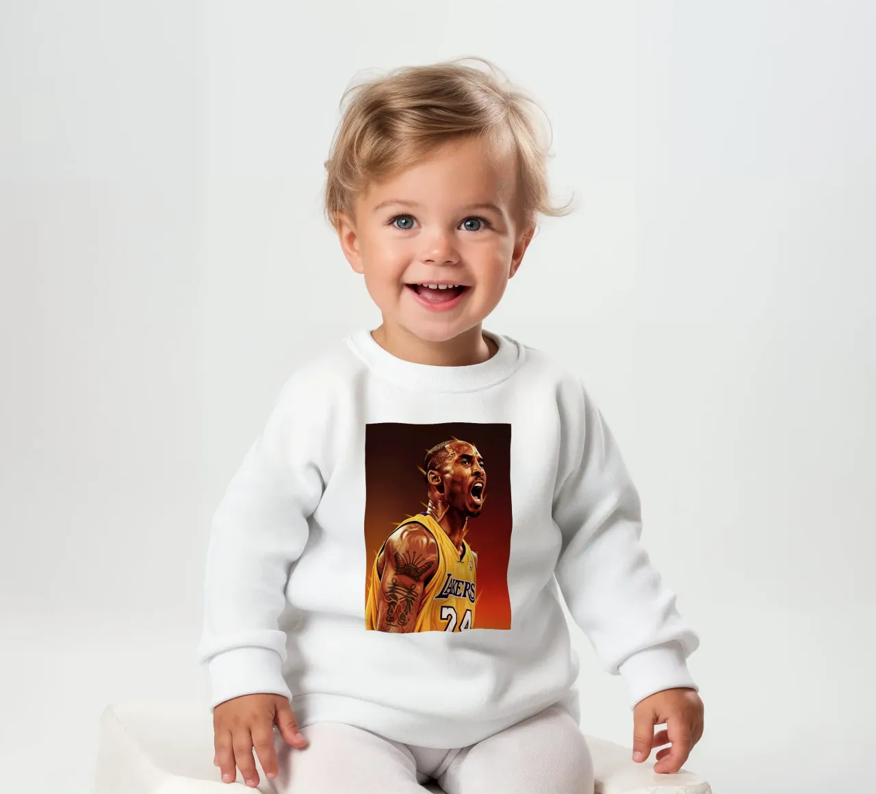 Kobe Bryant portrait (5) felpa neonato da Lembayung art