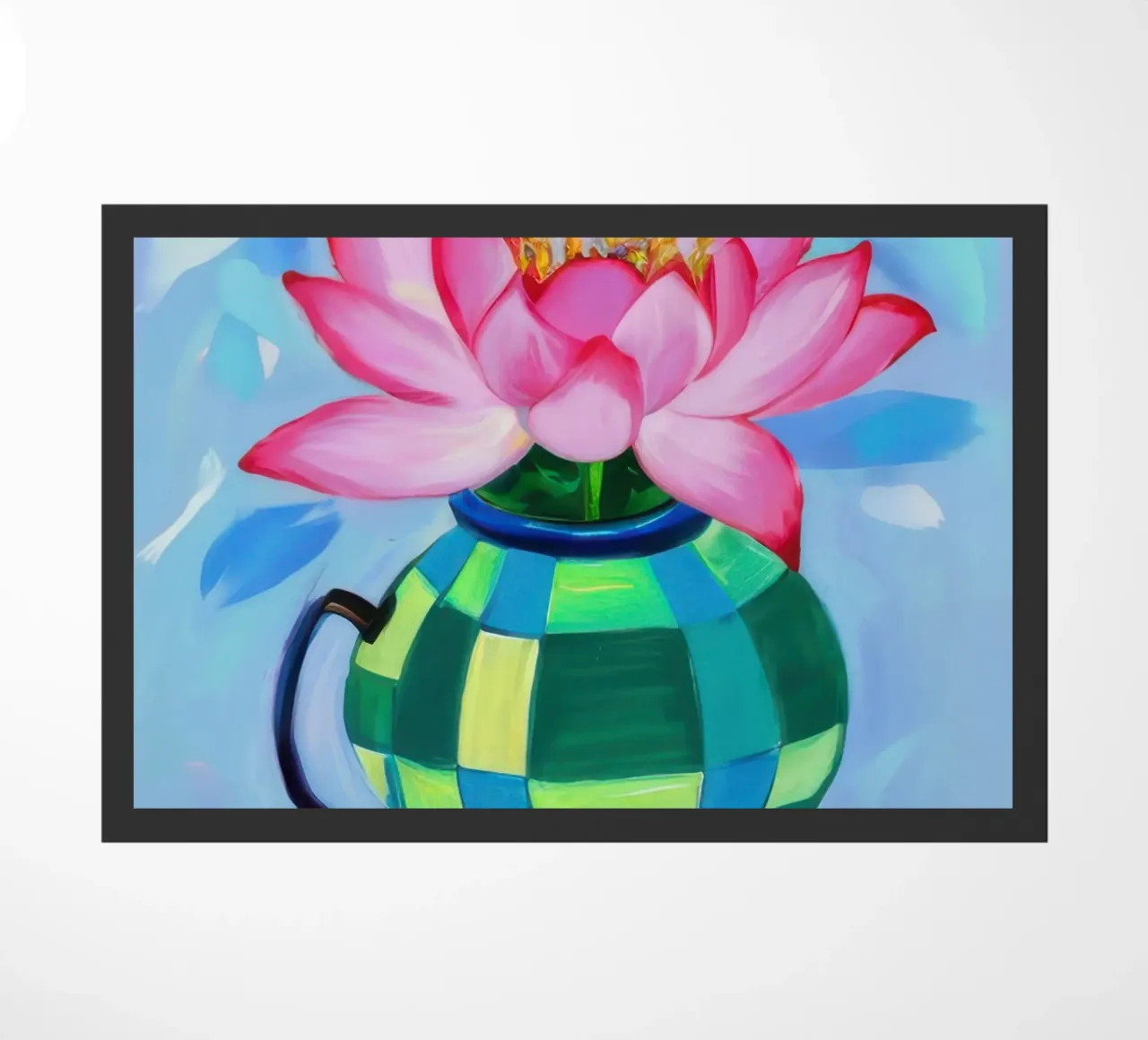Serene Lotus Stillness doormat by Solar Paint