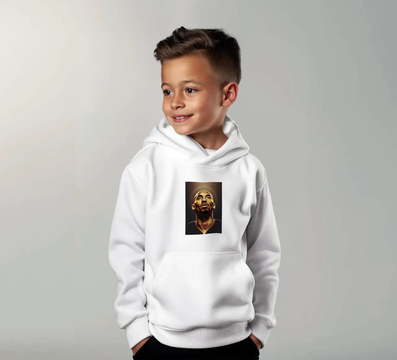 Kobe Bryant portrait (6) felpa bambino con cappuccio da Lembayung art