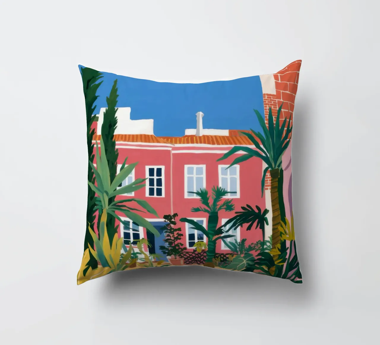 Idyllic Villa Garden decorative cushion by Prism Ritual