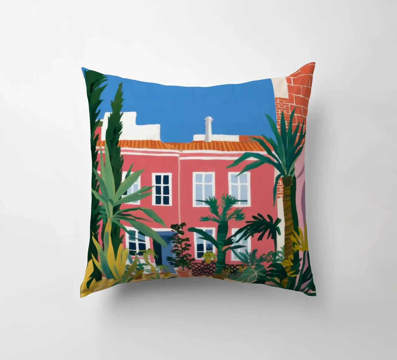 Idyllic Villa Garden decorative cushion by Prism Ritual