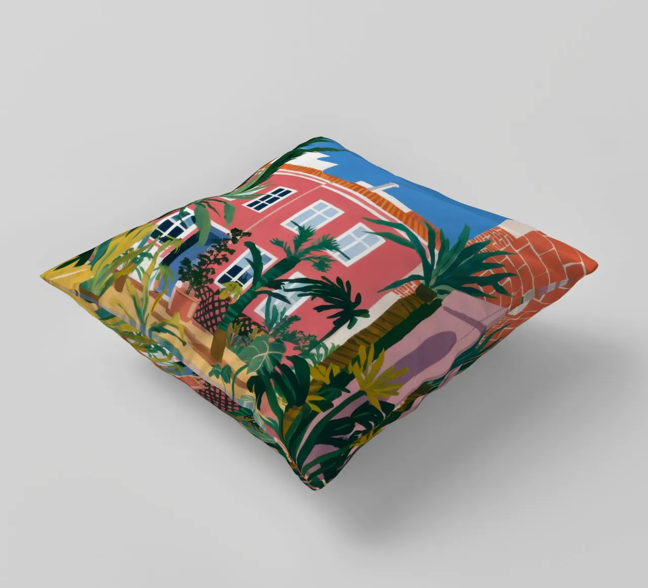 Idyllic Villa Garden decorative cushion by Prism Ritual