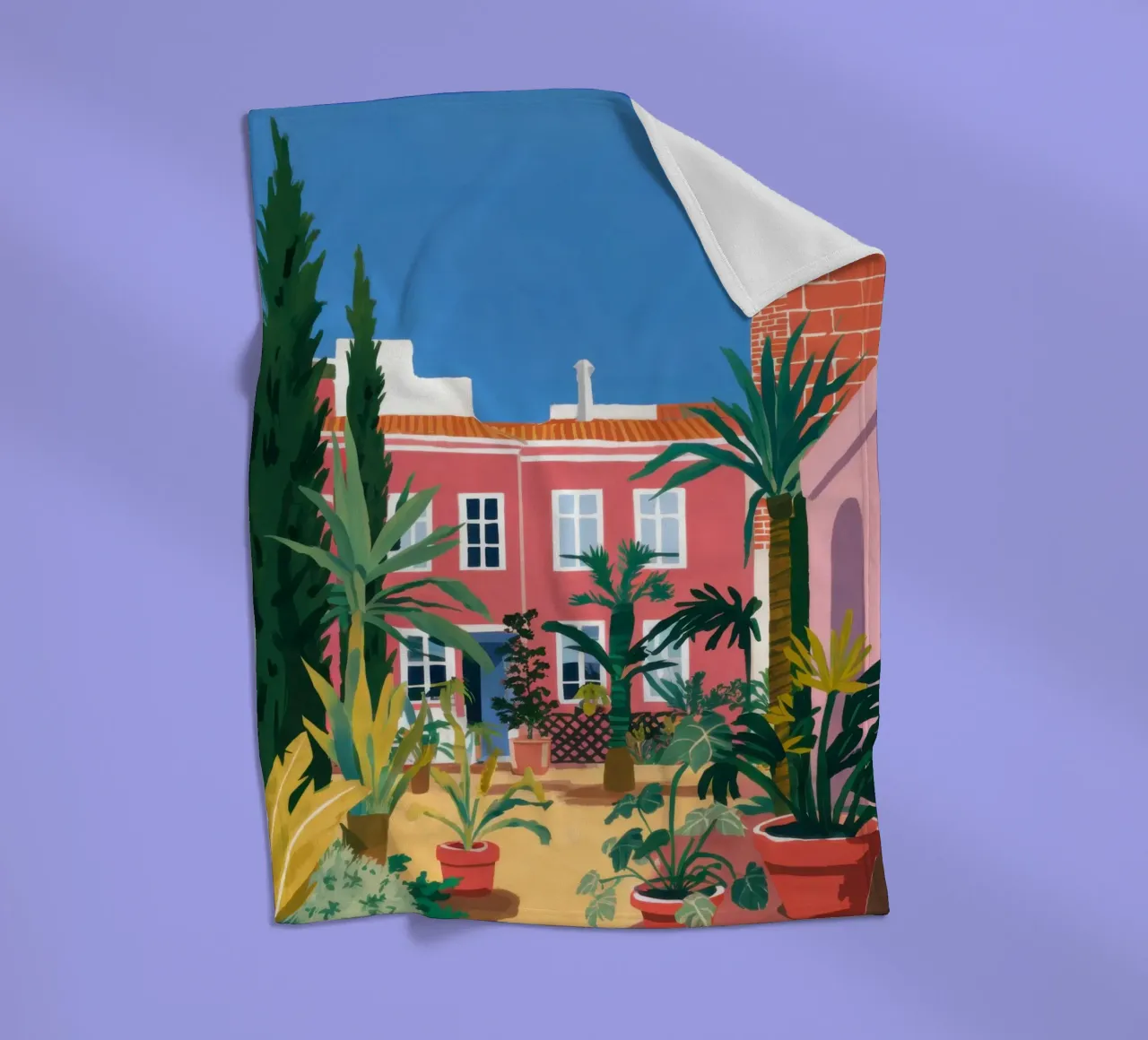 Idyllic Villa Garden fleece blanket by Prism Ritual