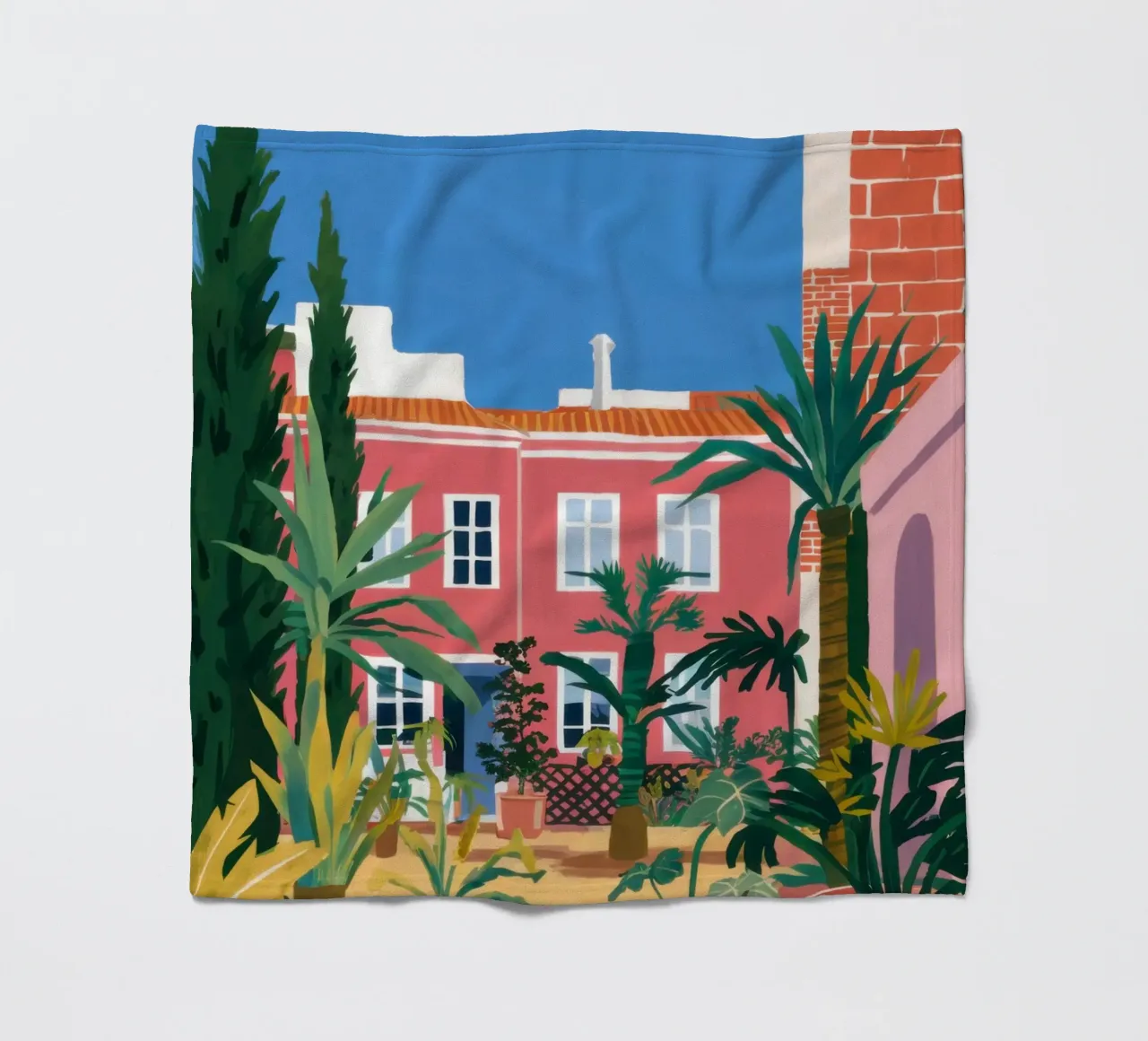 Idyllic Villa Garden fleece blanket by Prism Ritual