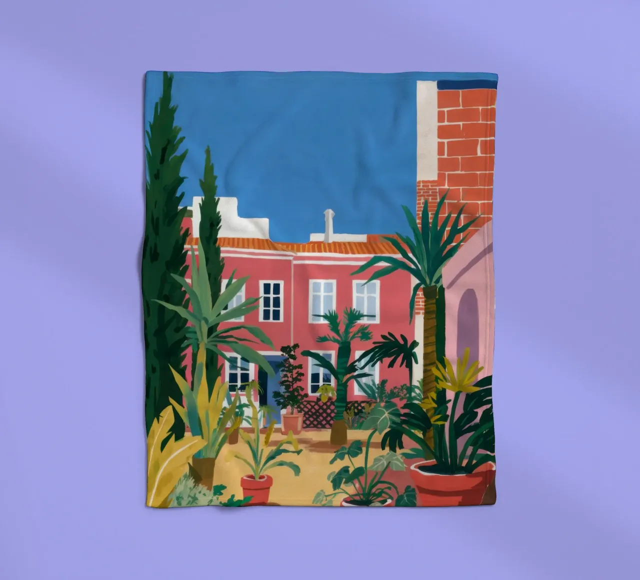 Idyllic Villa Garden fleece blanket by Prism Ritual