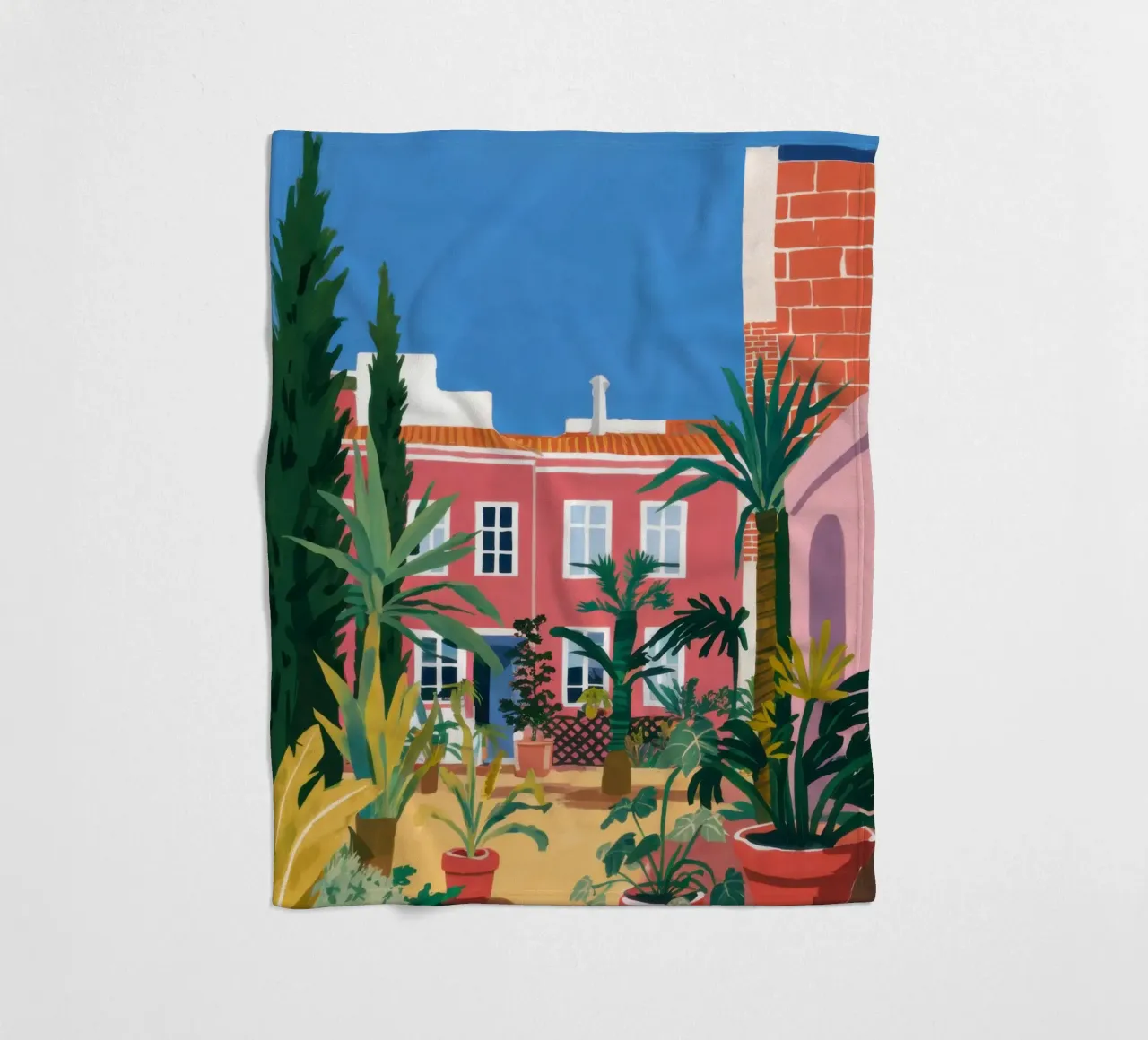 Idyllic Villa Garden fleece blanket by Prism Ritual