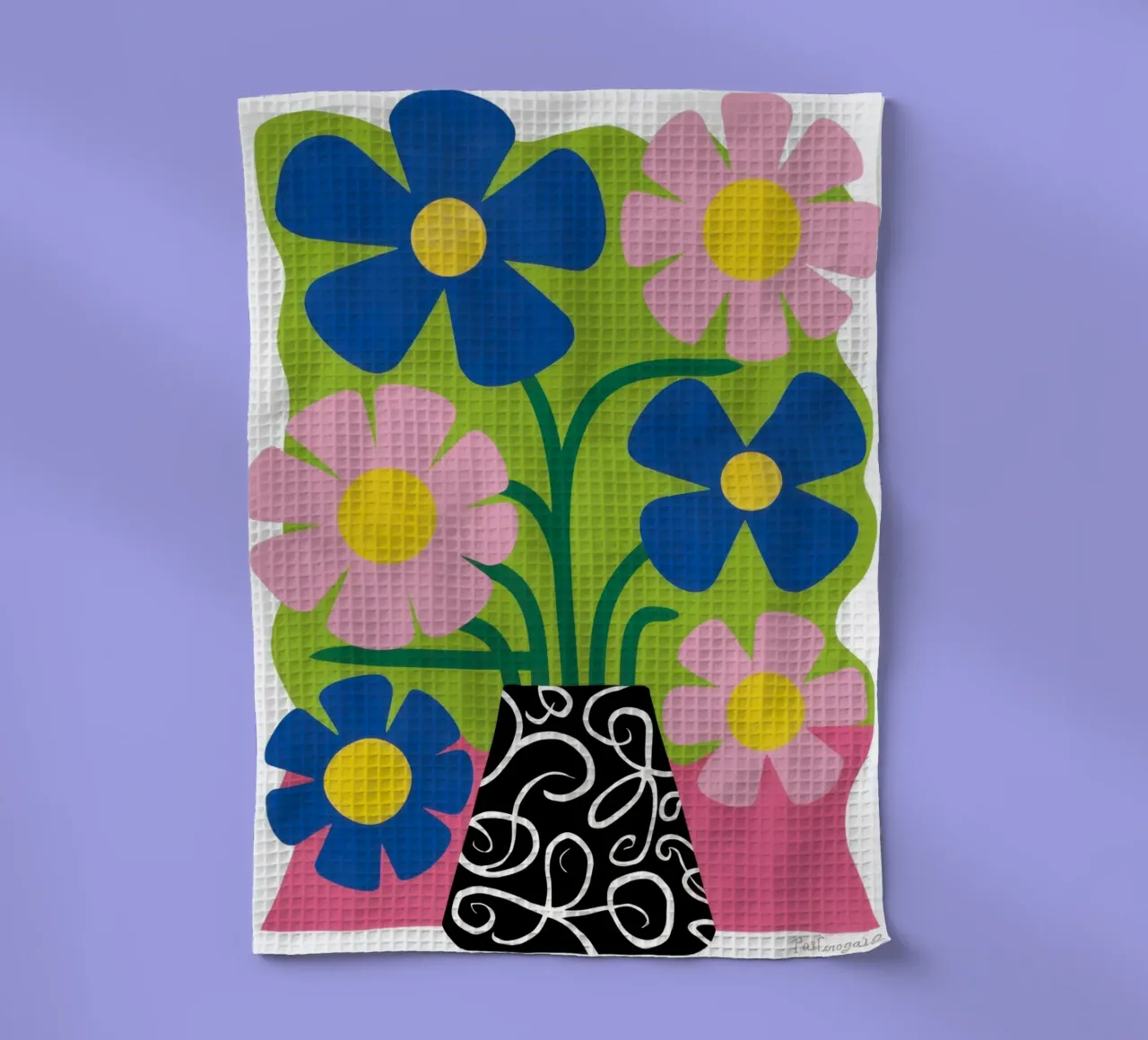 Verspieltes Gänseblümchen Pop Geschirrtuch von Frosh Pallete