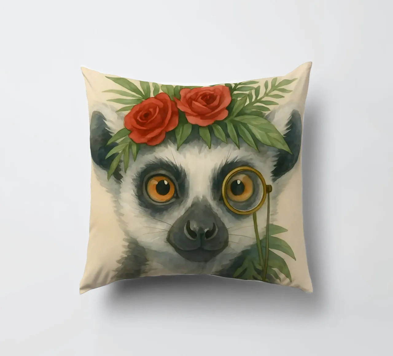Rose royale : Le Noble Lémurien coussin de Graceful Desine