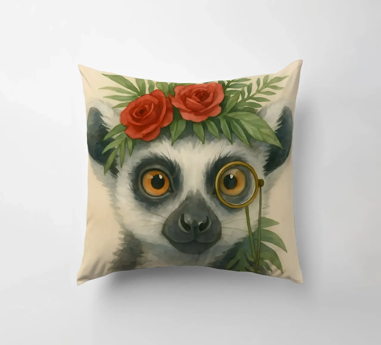 Rose royale : Le Noble Lémurien coussin de Graceful Desine