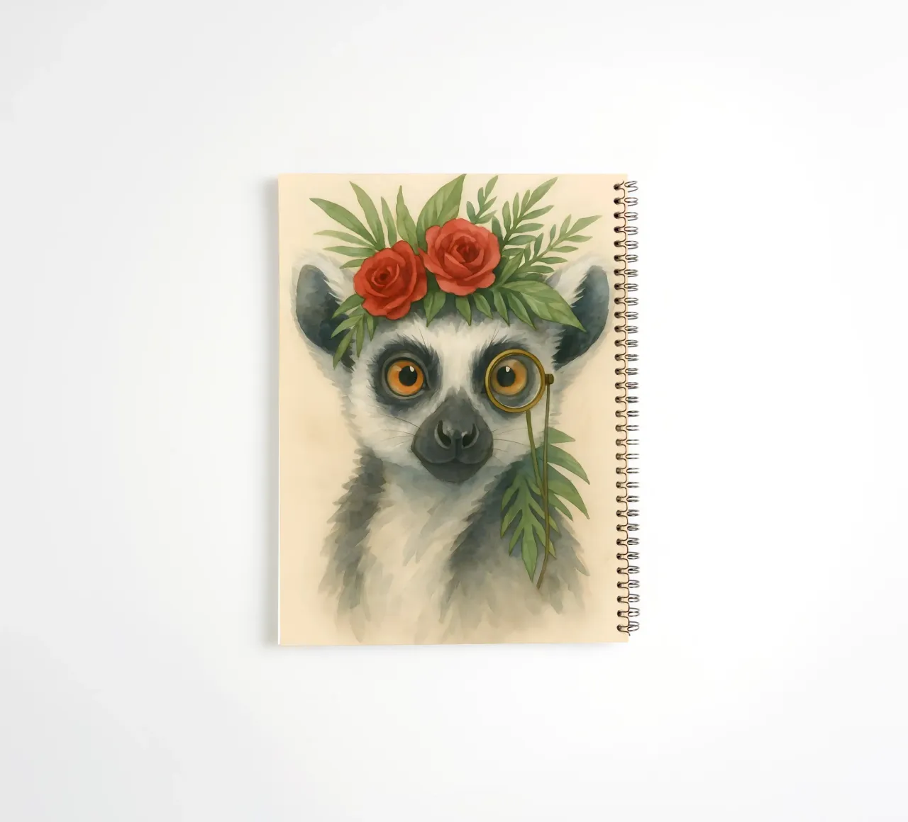 Rose royale : Le Noble Lémurien carnet à spirale de Graceful Desine