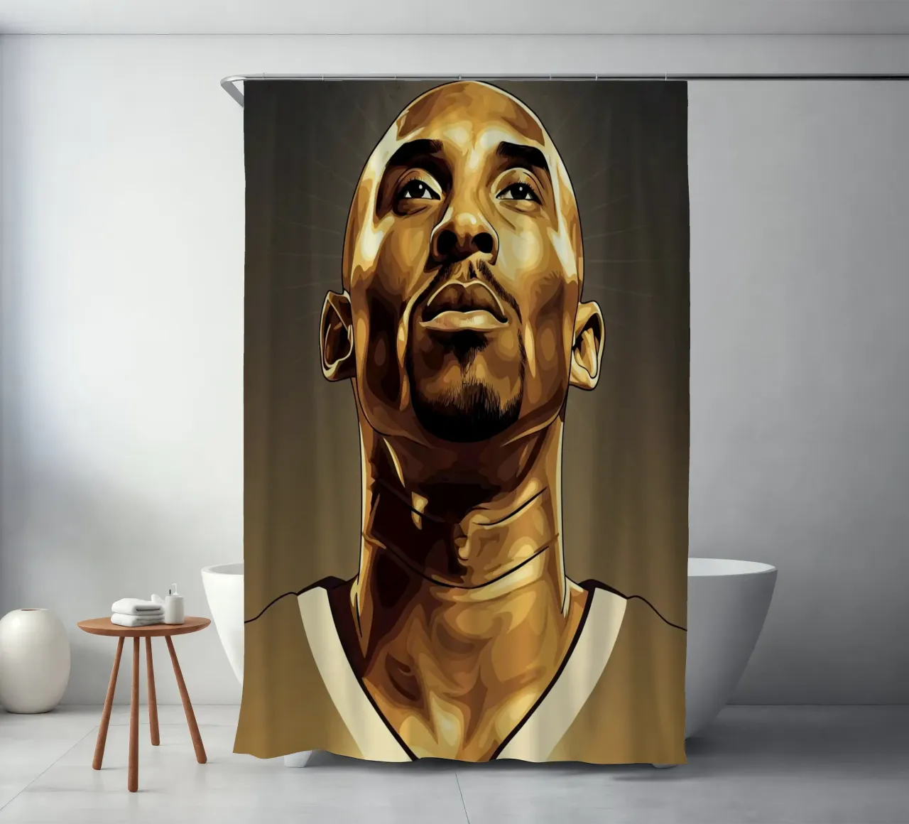Kobe Bryant portrait (7) tenda da doccia da Lembayung art