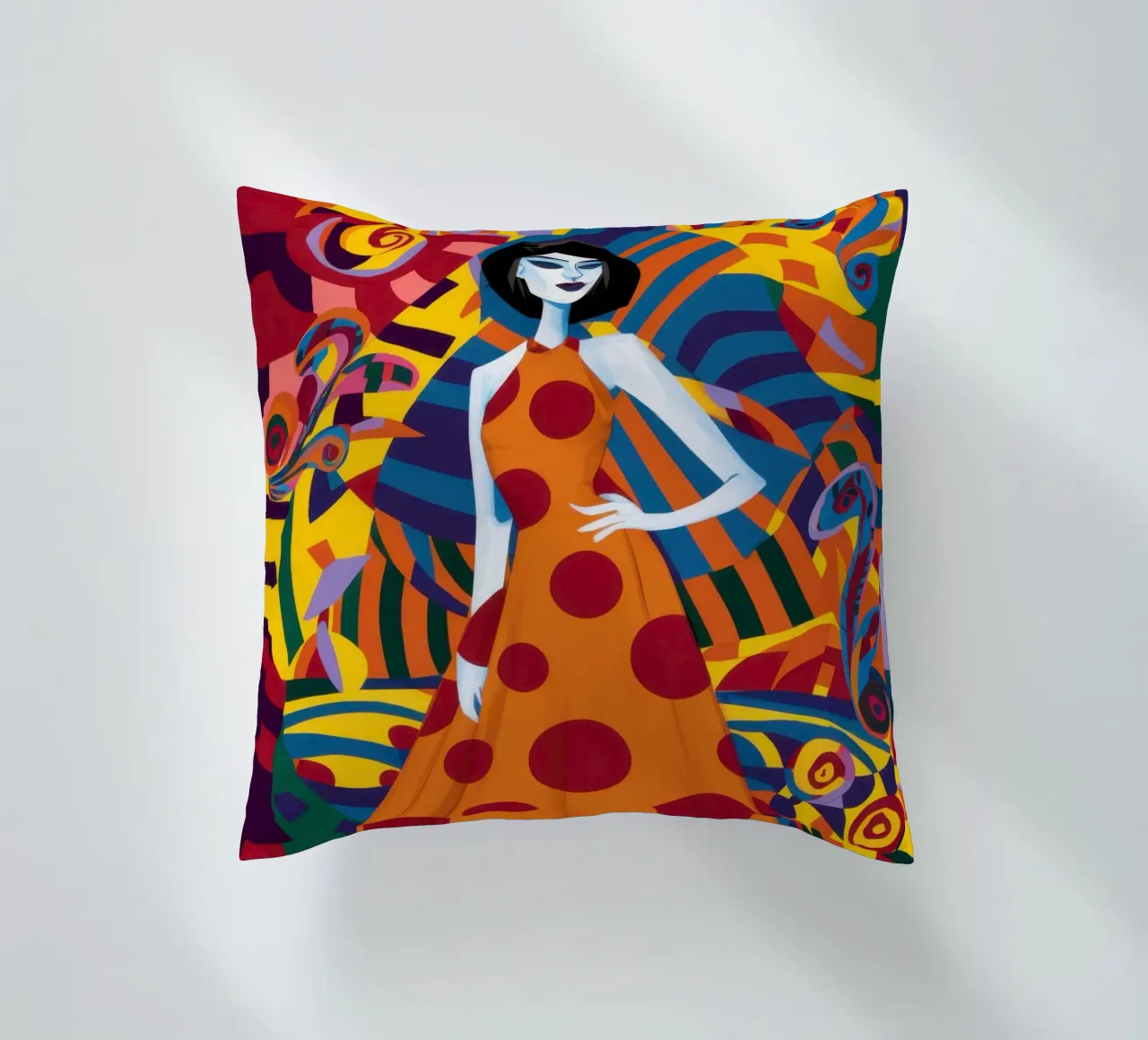 Fantasia in PolkaDot decorative cushion by Prism Ritual