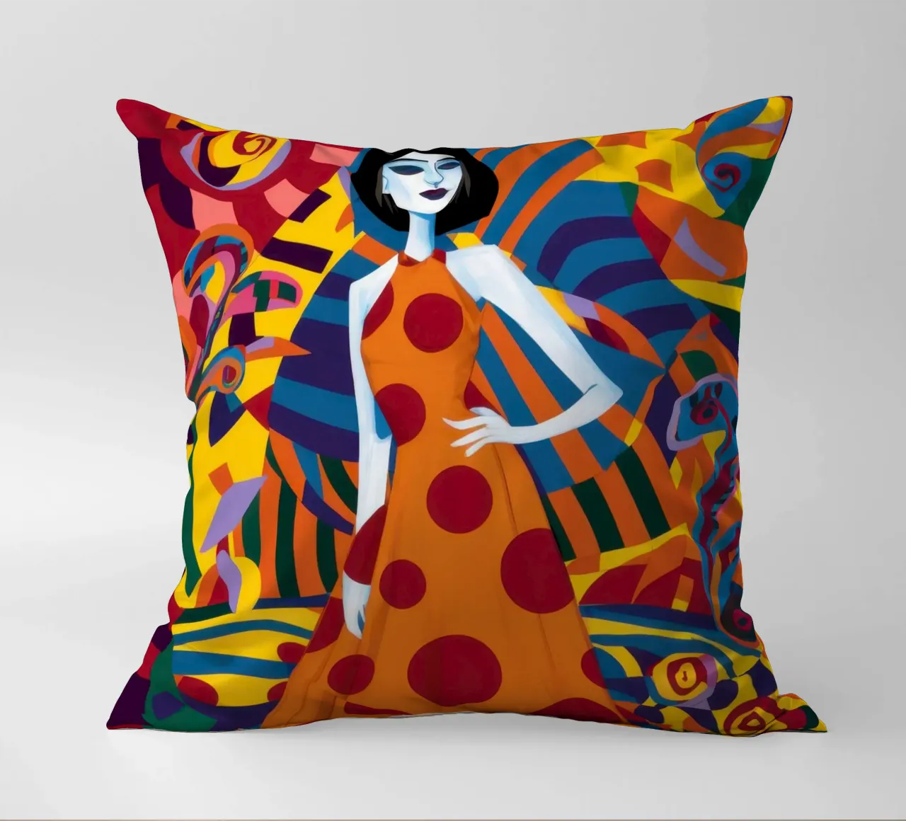 Fantasia in PolkaDot decorative cushion by Prism Ritual
