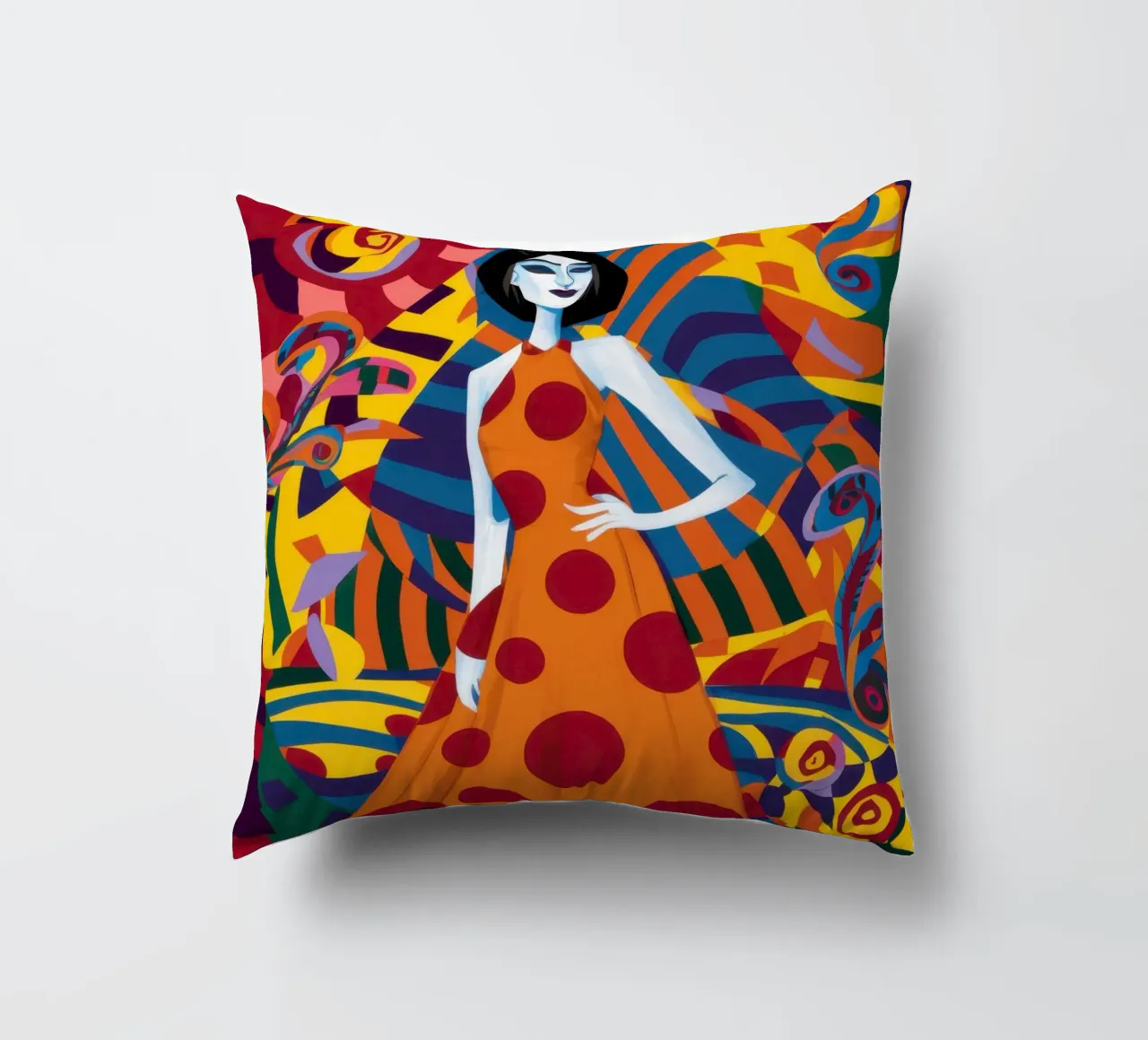 Fantasia in PolkaDot decorative cushion by Prism Ritual