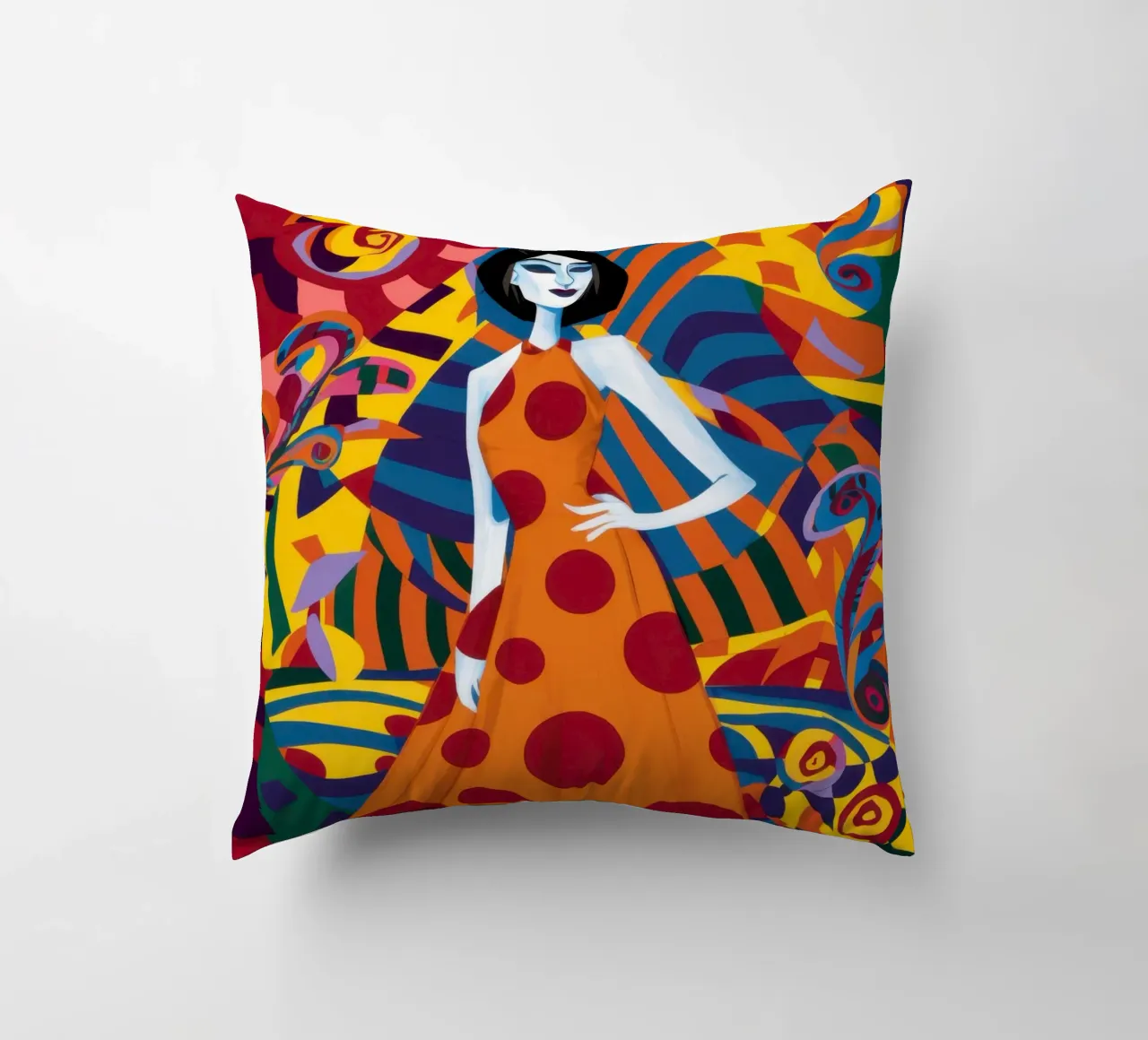 Fantasia in PolkaDot decorative cushion by Prism Ritual