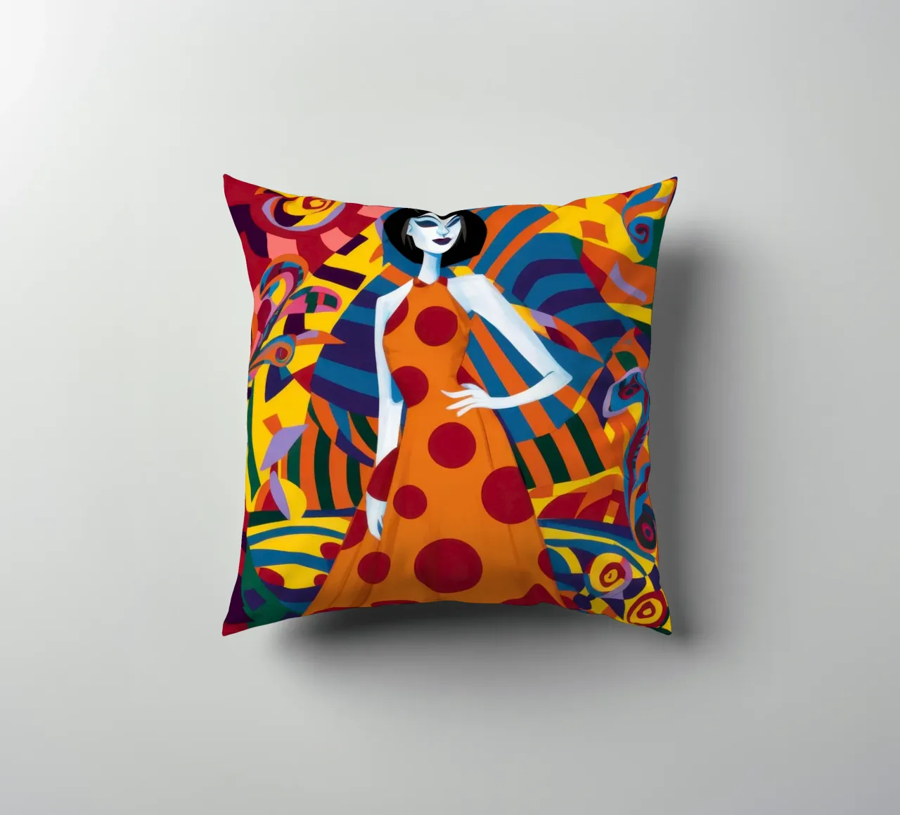 Fantasia in PolkaDot decorative cushion by Prism Ritual