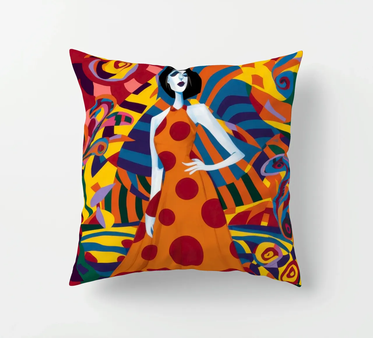 Fantasia in PolkaDot decorative cushion by Prism Ritual