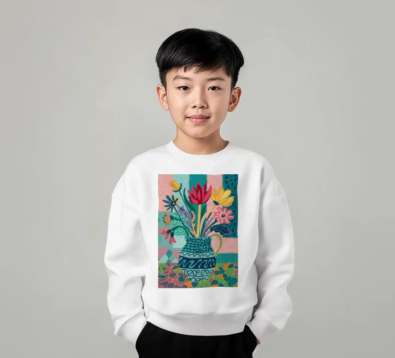 Bouquet di vasi intricati felpa bambino da Frosh Pallete