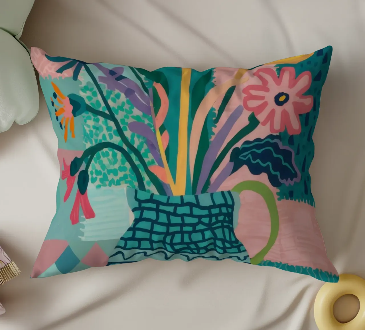 Bouquet di vasi intricati cuscino da Frosh Pallete