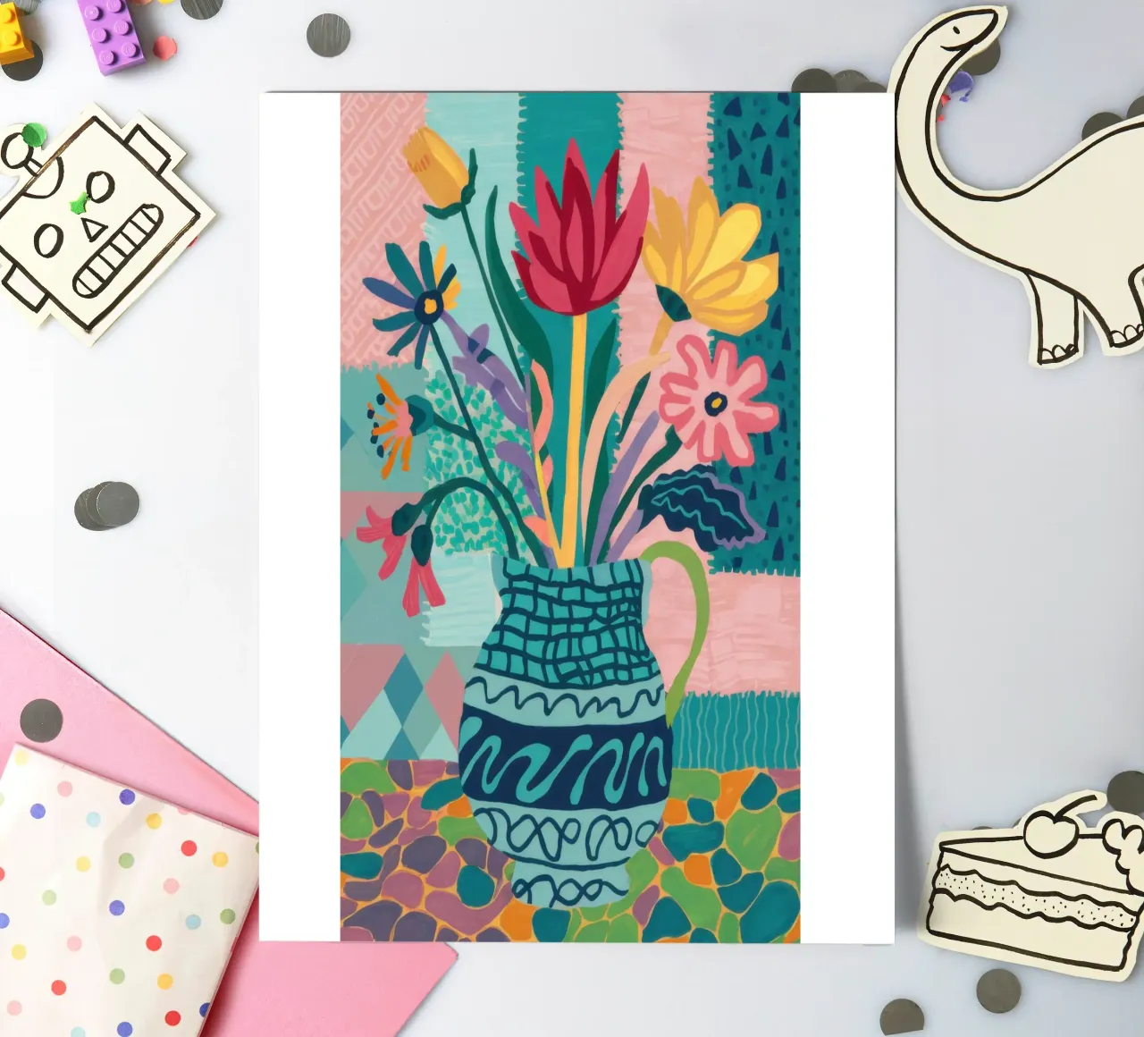 Intricate Vase Bouquet sticker sheet by Frosh Pallete