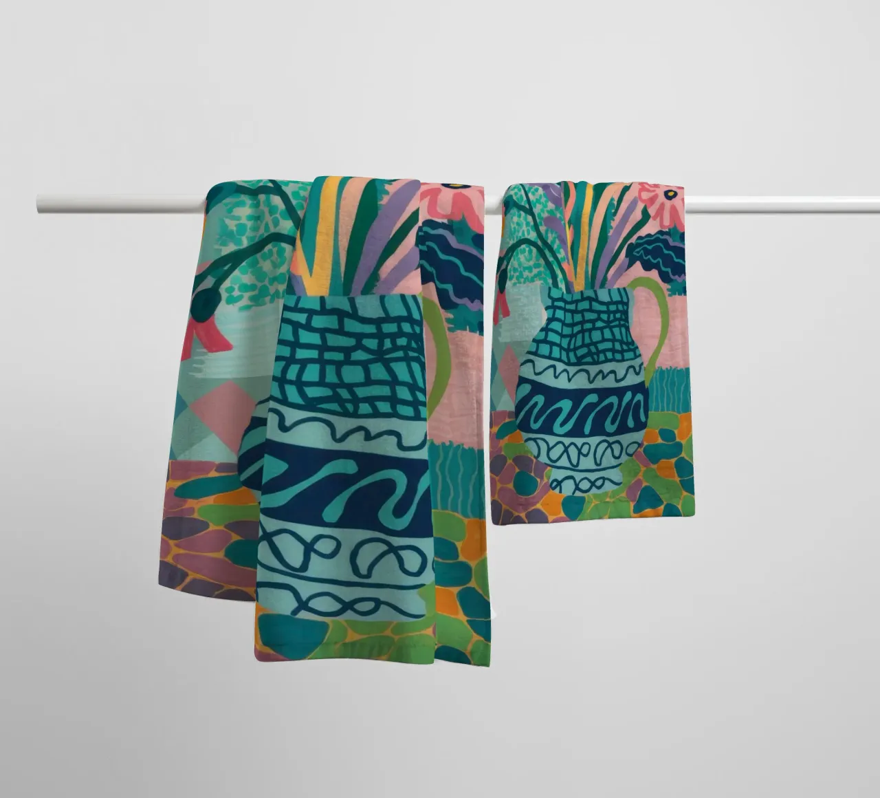 Bouquet di vasi intricati asciugamano da bagno da Frosh Pallete