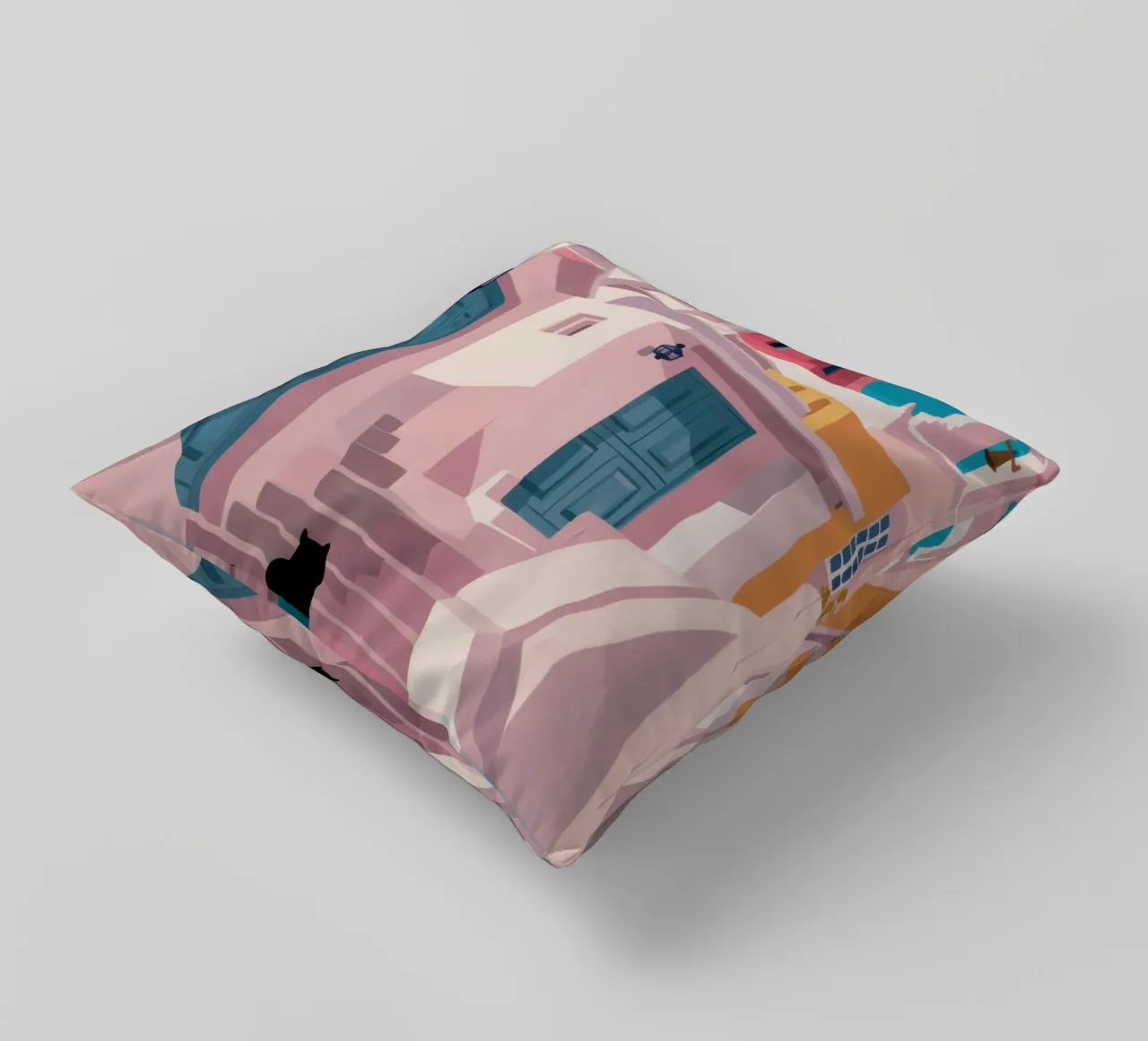 Santorini Cat Path cuscino da Veil Maya