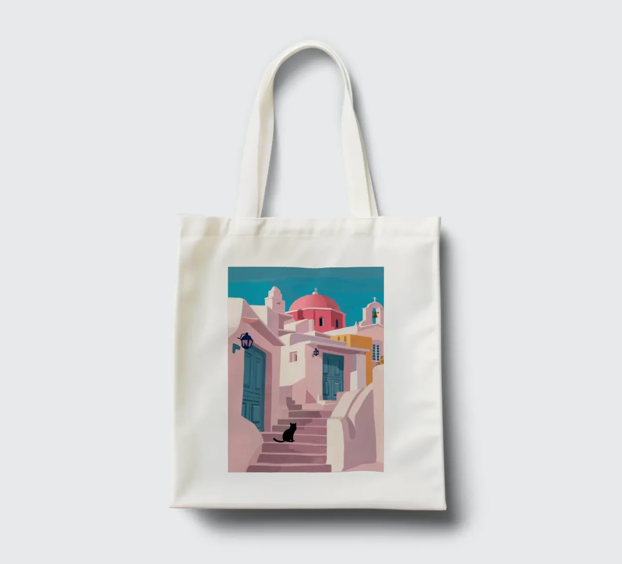 Santorini Cat Path borsa in juta da Veil Maya