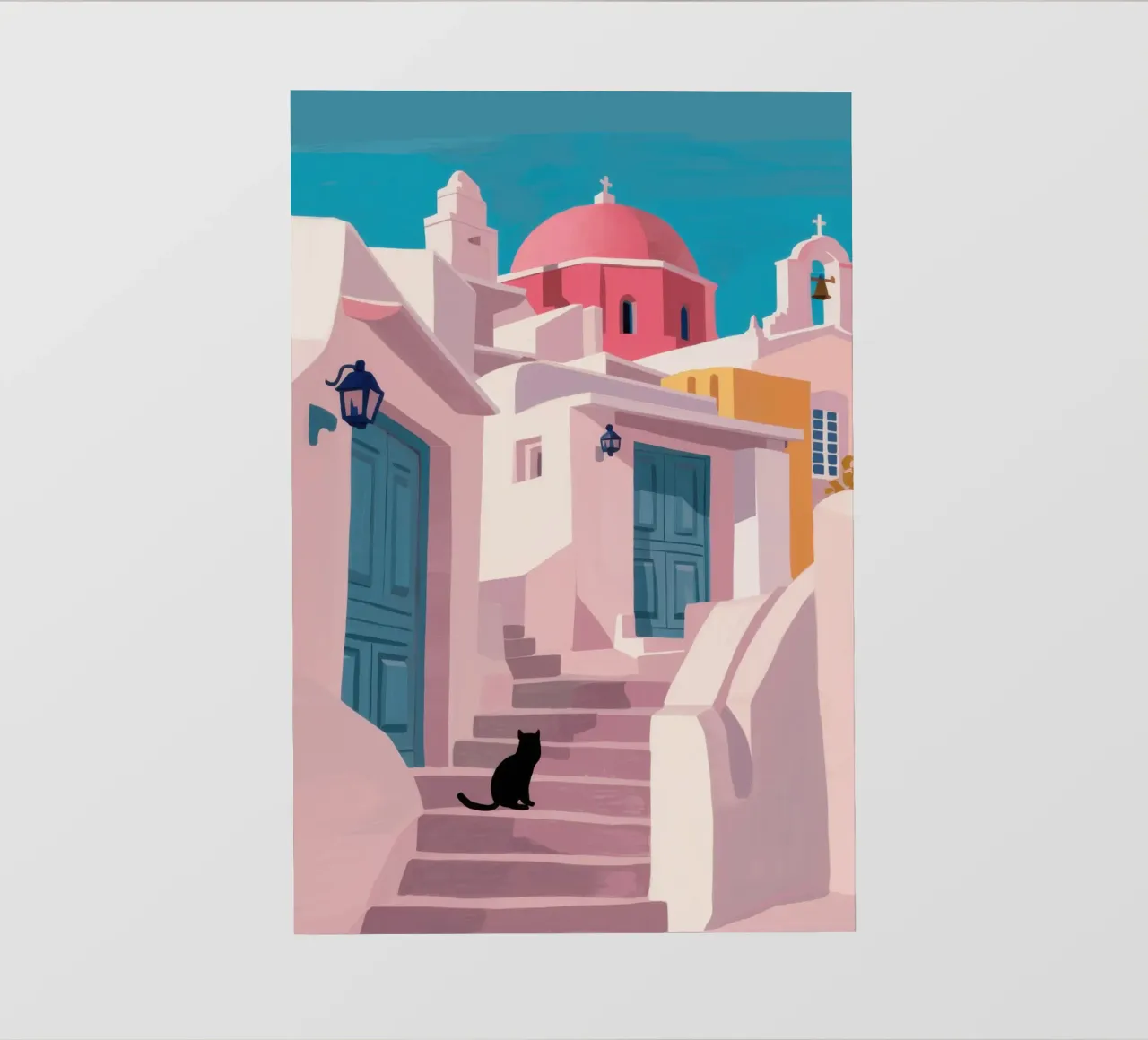 Santorini Cat Path photo wallpaper by Veil Maya