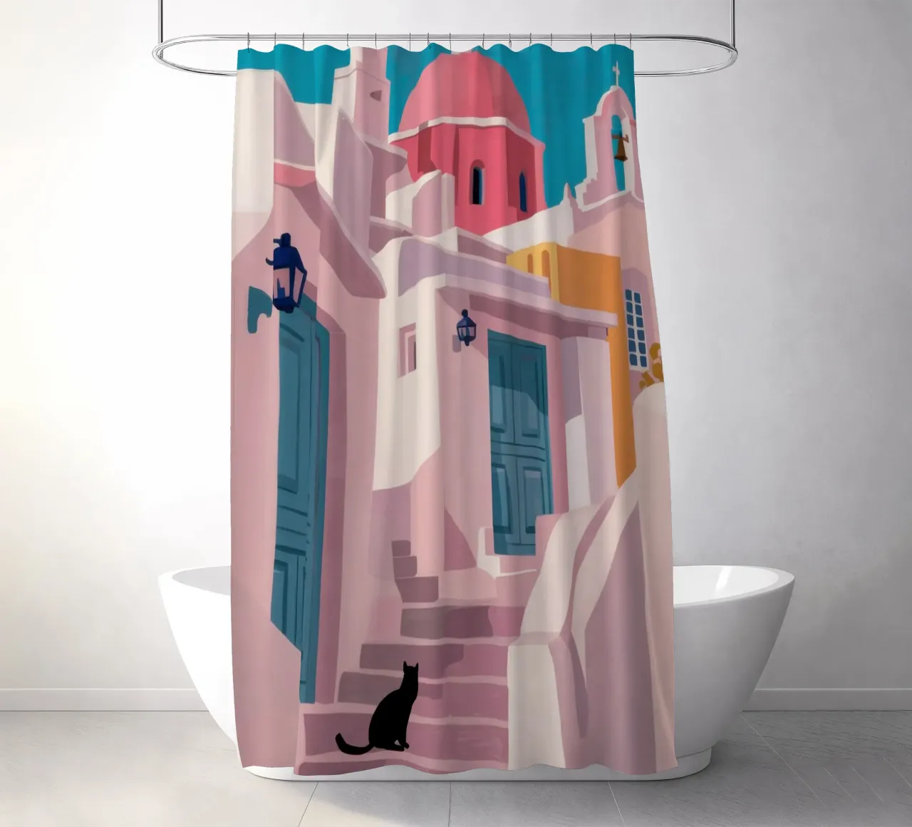 Santorini Cat Path tenda da doccia da Veil Maya