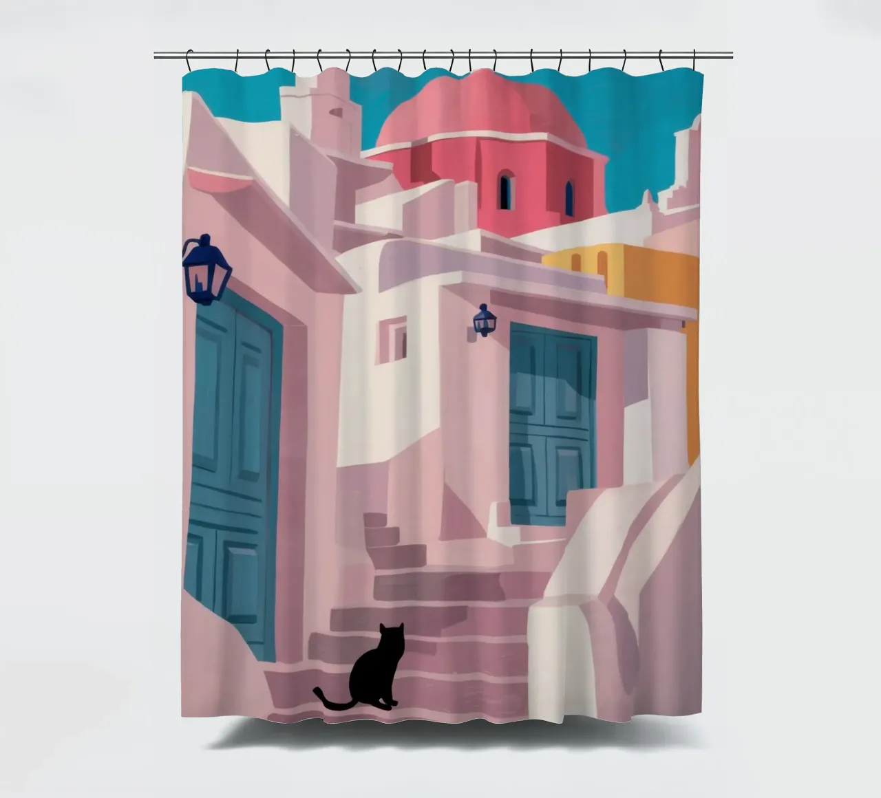Santorini Cat Path tenda da doccia da Veil Maya