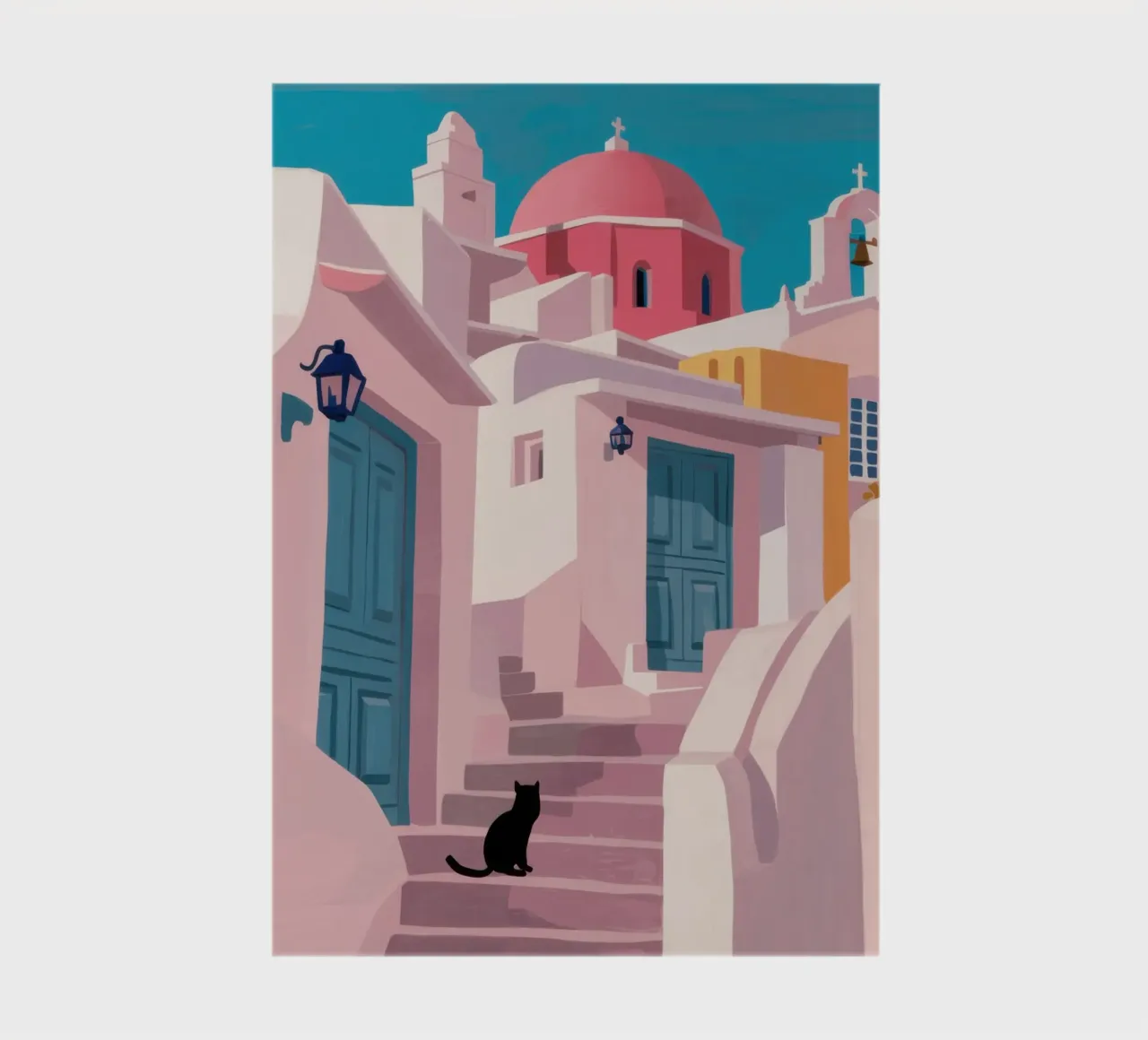Santorini Cat Path notebook by Veil Maya