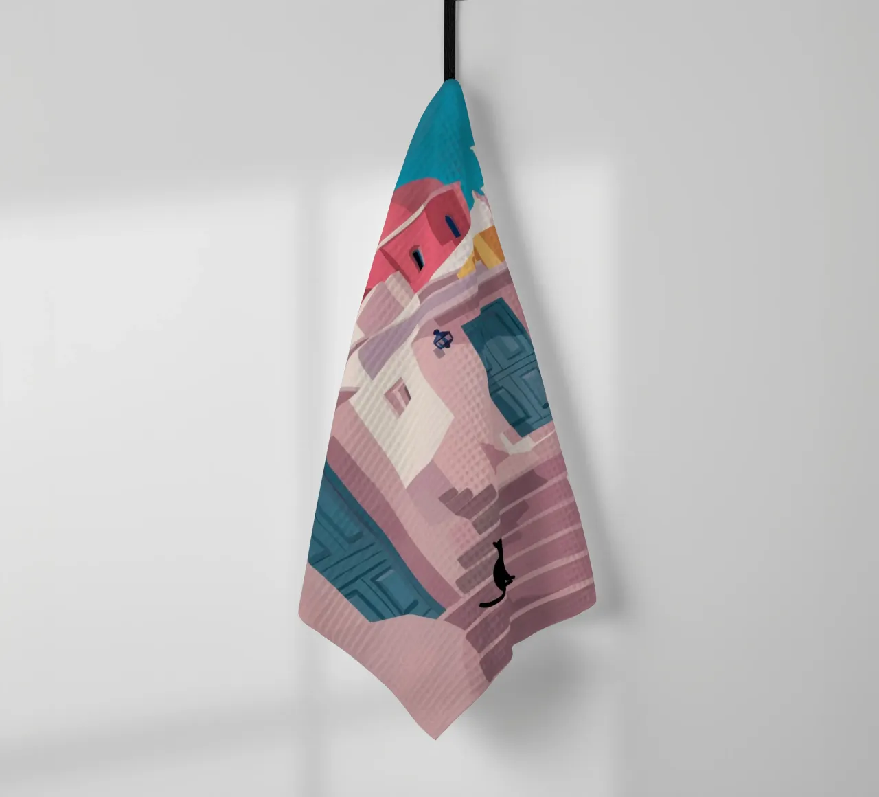 Santorini Cat Path canovaccio da cucina da Veil Maya