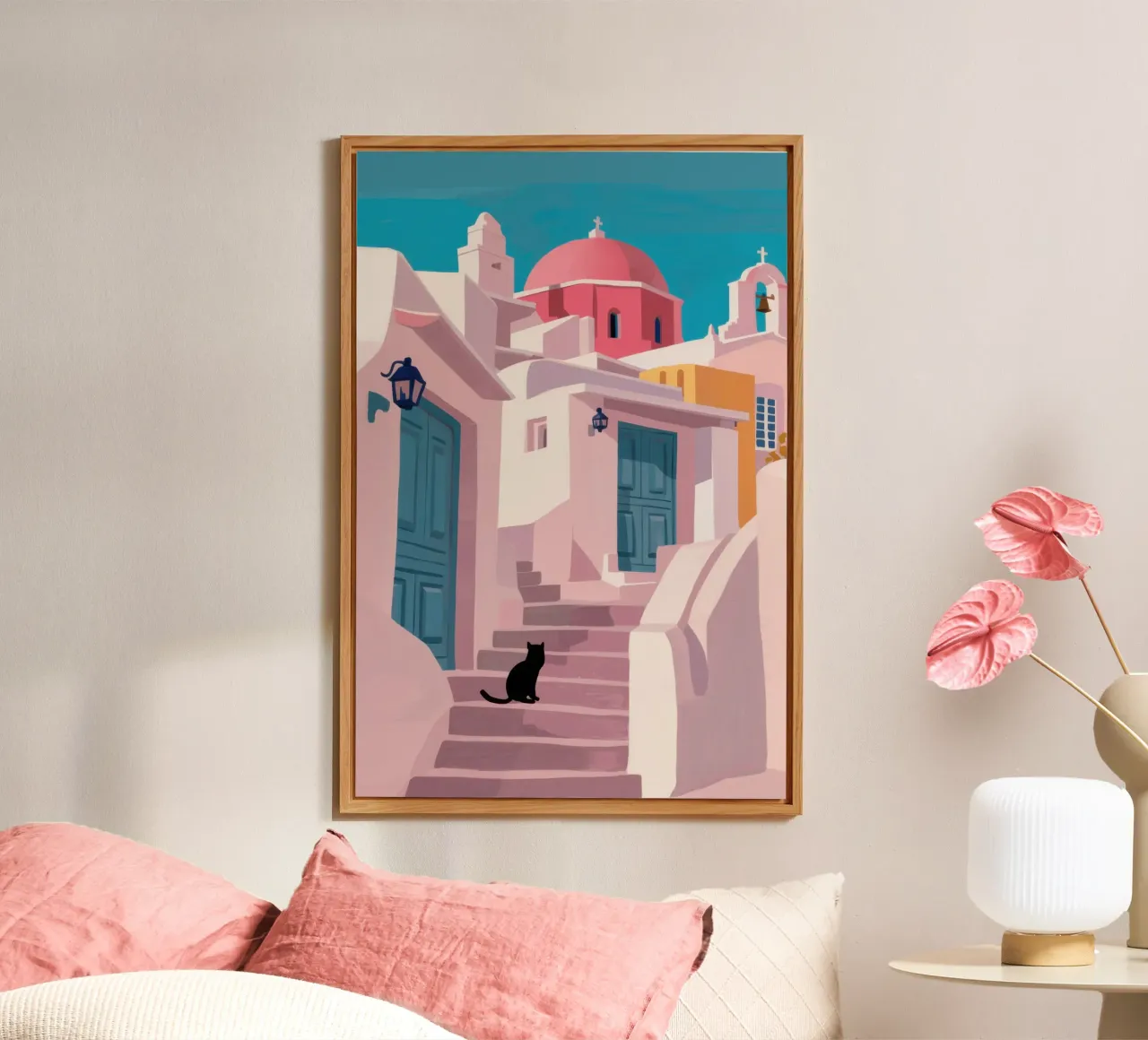 Santorini Cat Path alluminio dibond da Veil Maya