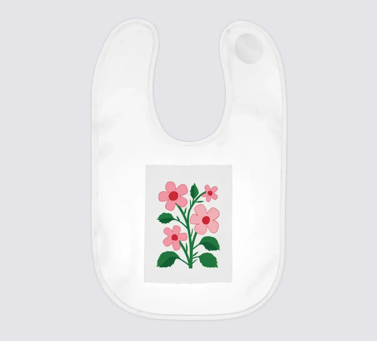 Simple Pink Blossoms baby bib by Solar Paint