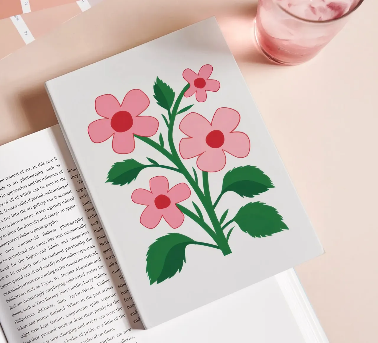 Simple Pink Blossoms notebook by Solar Paint