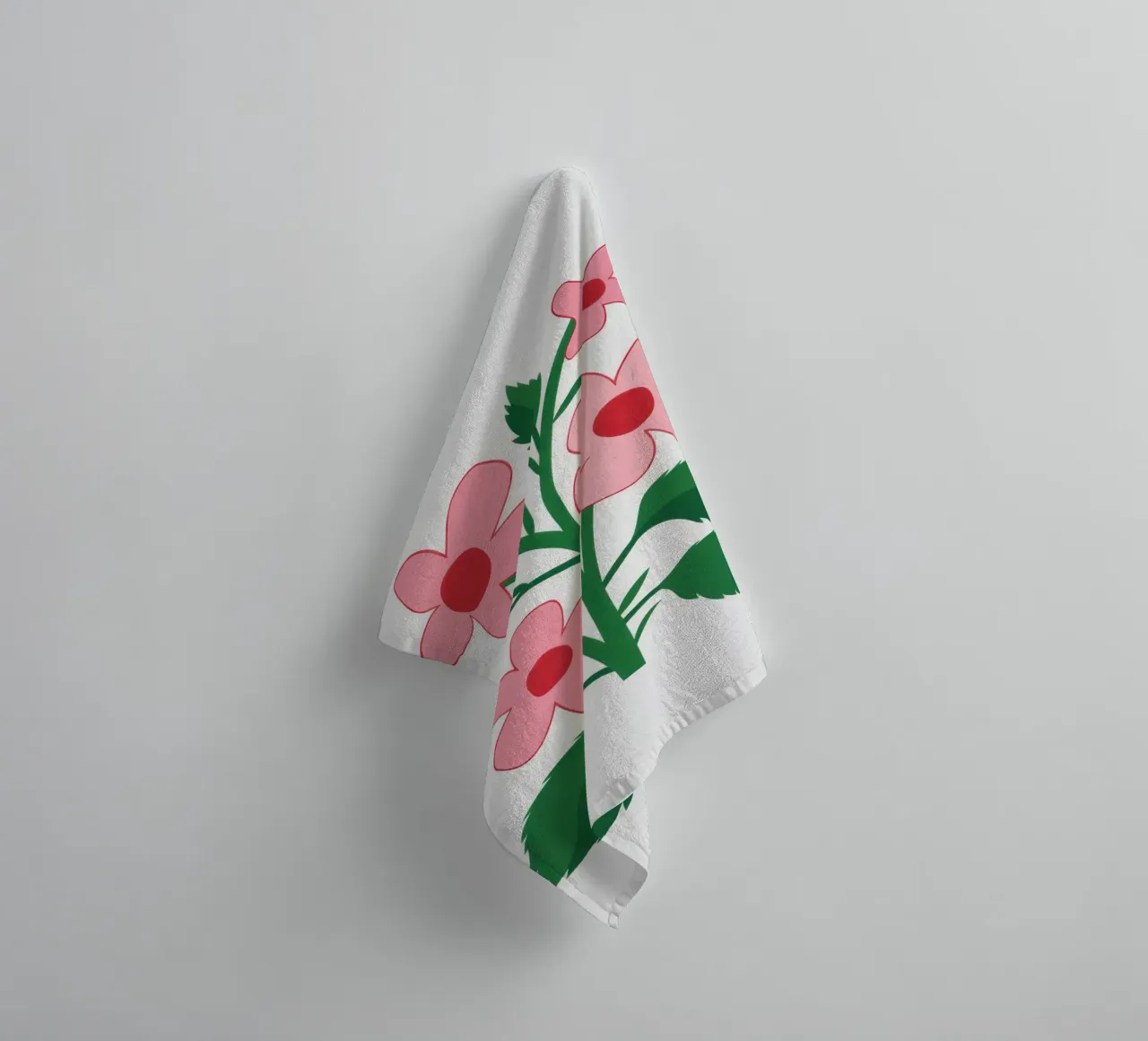 Simple Pink Blossoms towel by Solar Paint
