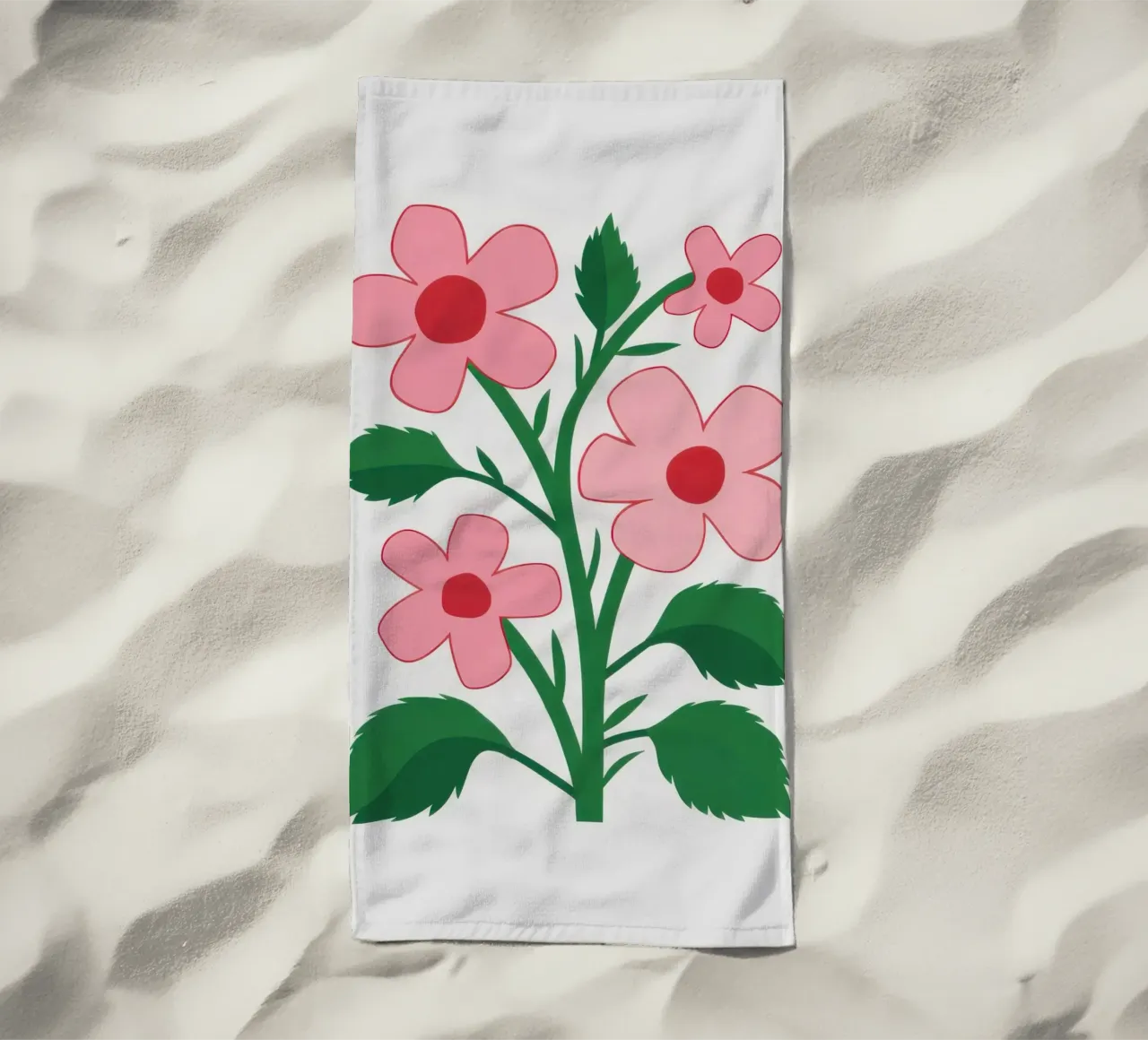 Simple Pink Blossoms beach towel by Solar Paint