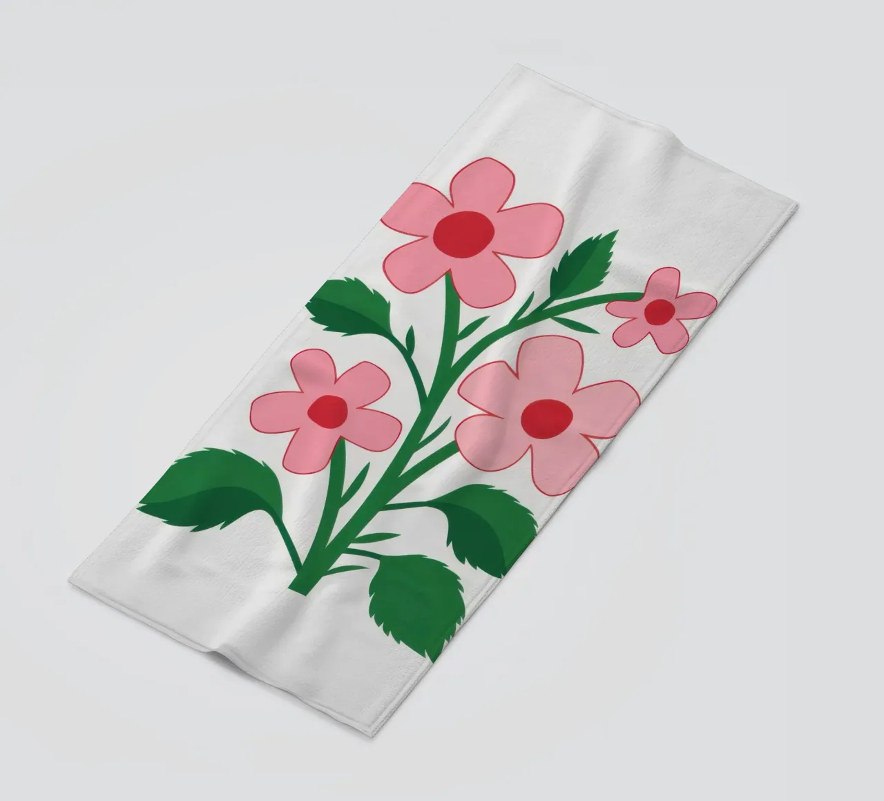 Simple Pink Blossoms beach towel by Solar Paint