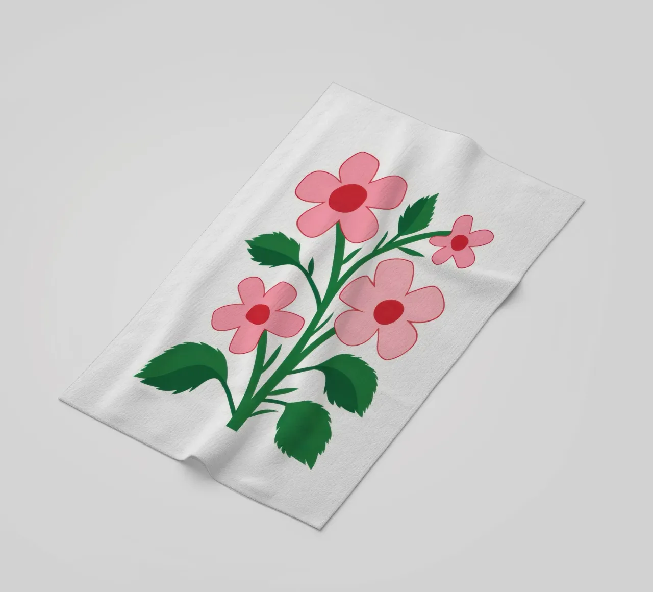 Simple Pink Blossoms beach towel by Solar Paint
