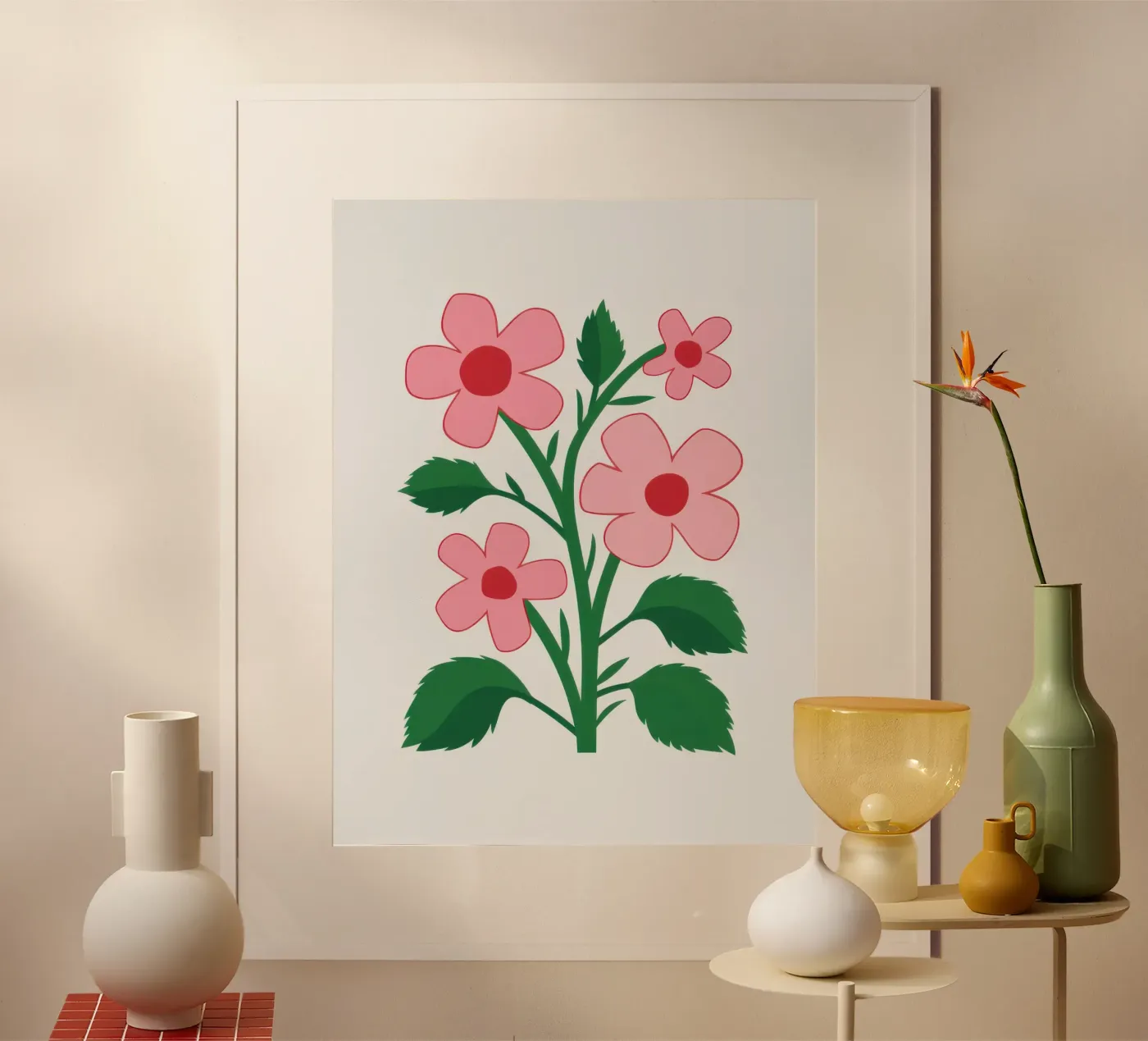 Simple Pink Blossoms poster da Solar Paint