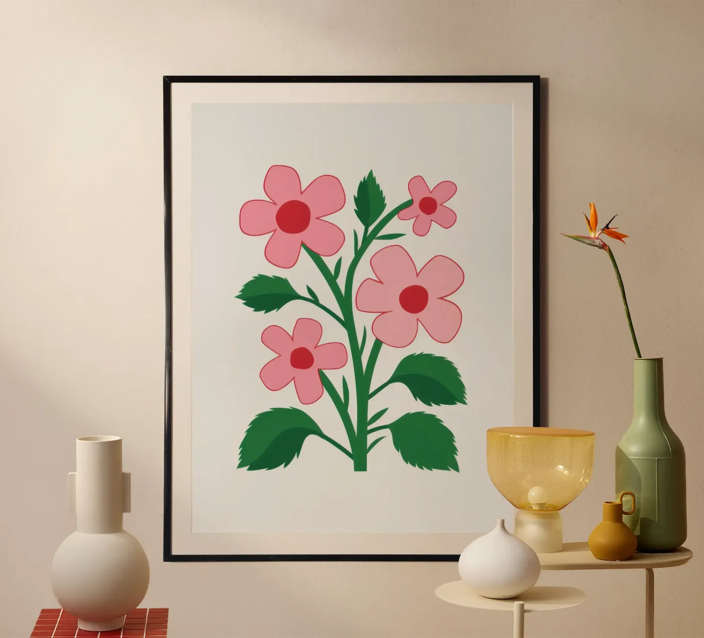 Simple Pink Blossoms poster da Solar Paint