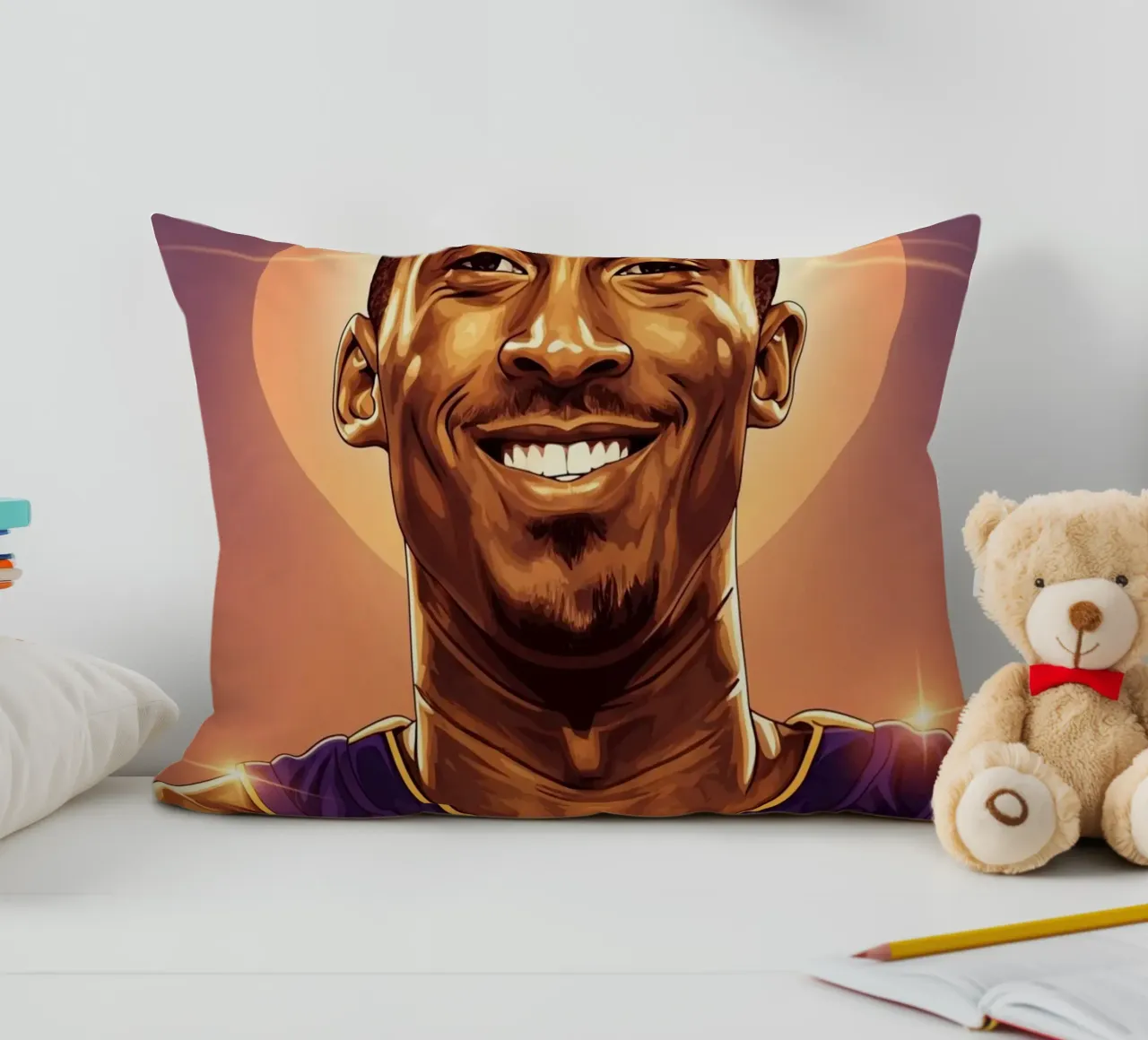 Kobe Bryant portrait (8) cuscino da Lembayung art