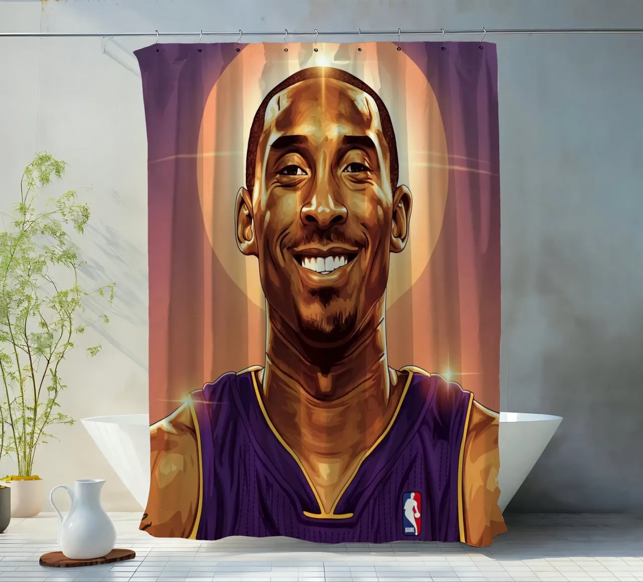 Kobe Bryant portrait (8) tenda da doccia da Lembayung art