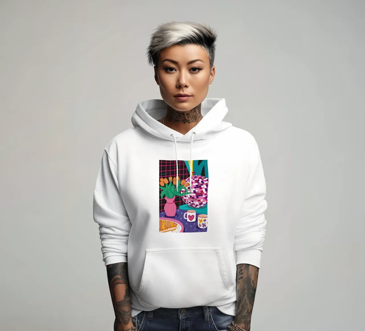 Checkered Tea Time hoodie by Prism Ritual