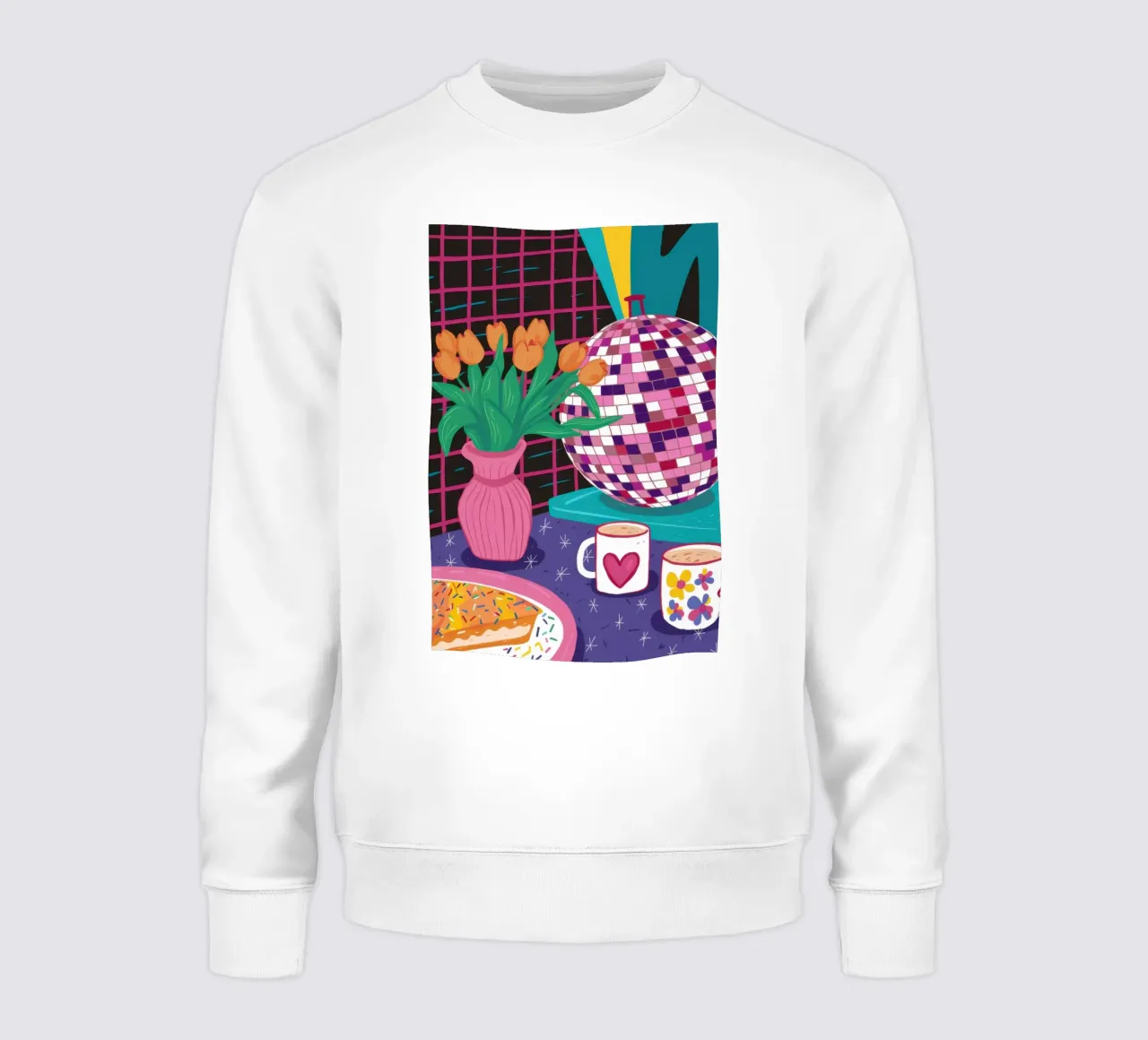 Checkered Tea Time sweatshirt by Prism Ritual